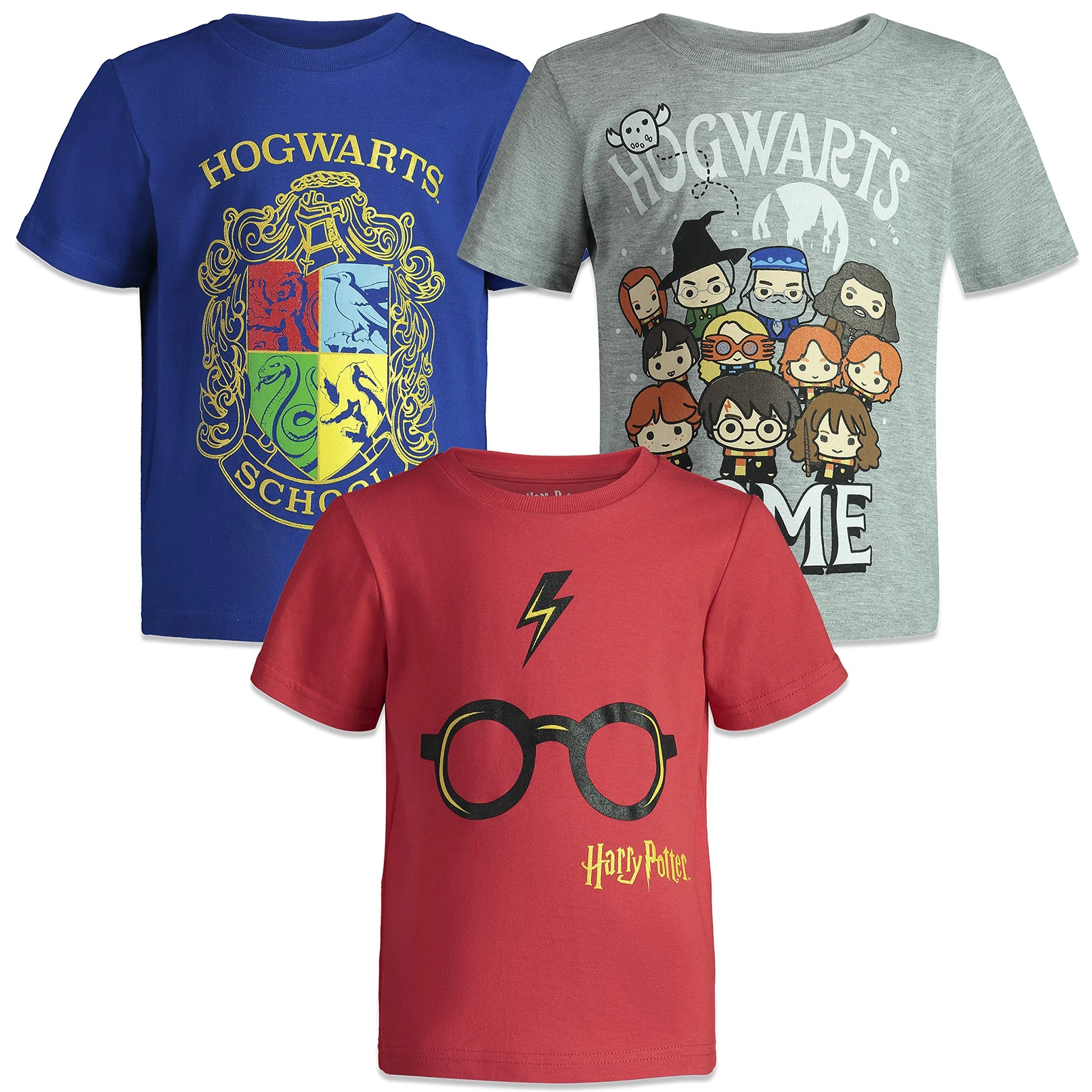 Harry Potter Boys' Sensory Friendly 3-Pack T-Shirts