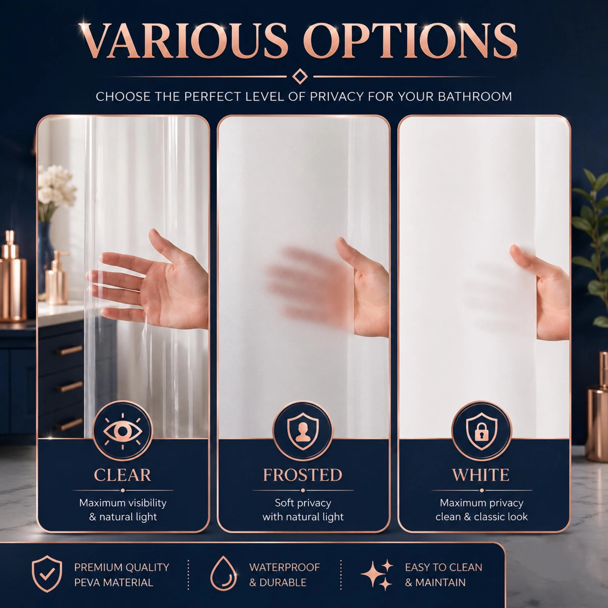 Dainty Home Extra Heavy Weight Shower Curtain Liner With Magnetized Hem 70" x 72"