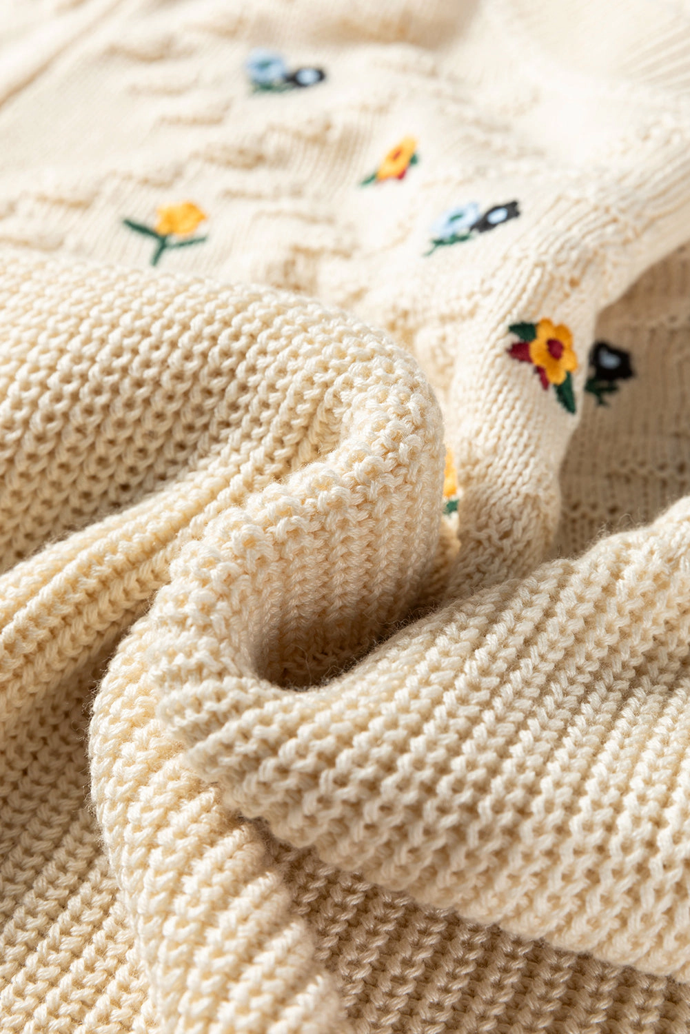 Threaded Pear Women's Paula Embroidered Detail Casual Sweater