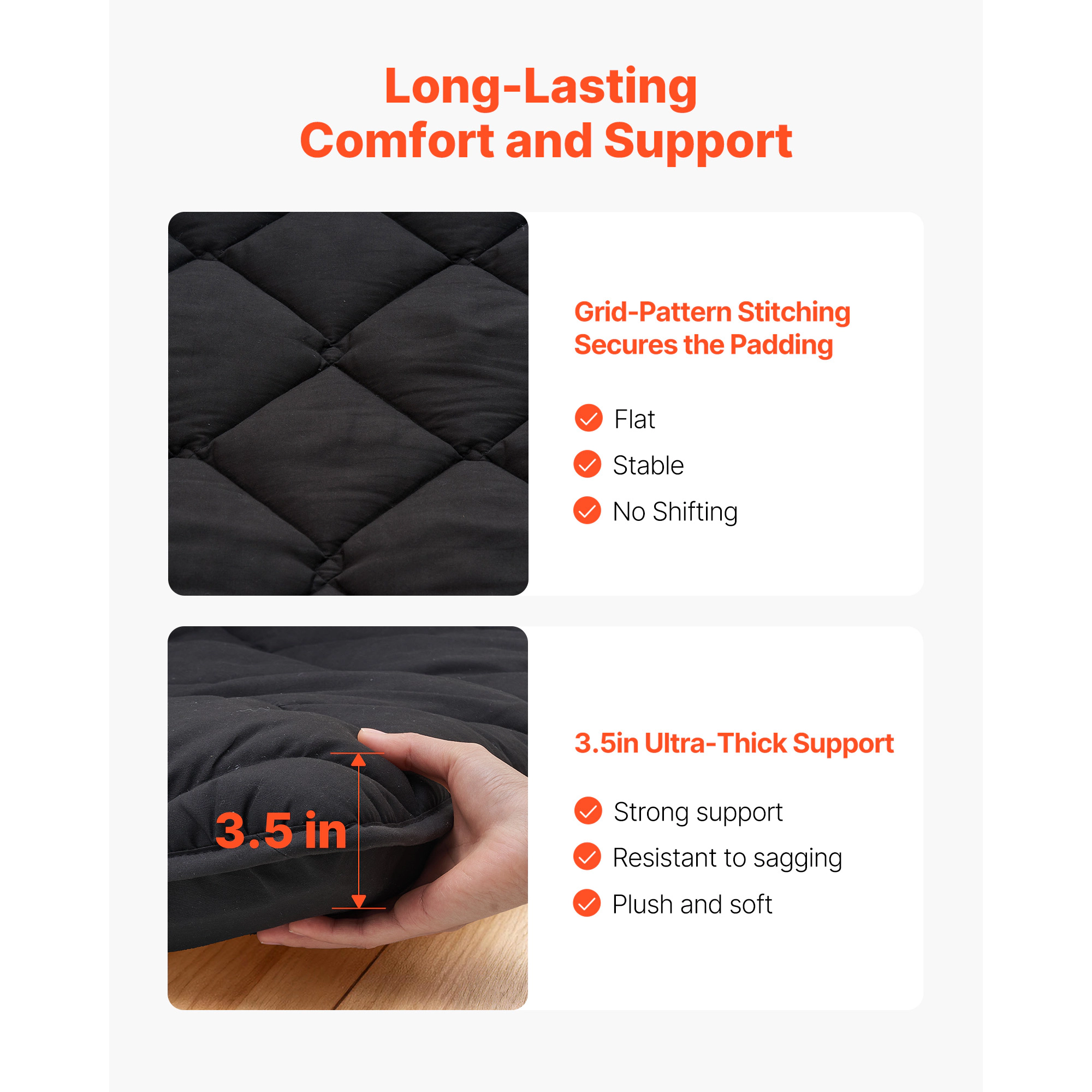 HONGGE Japanese Tatami Mat Foldable Mattress Futon with Storage Bag & Fastener 9-Layer Floor