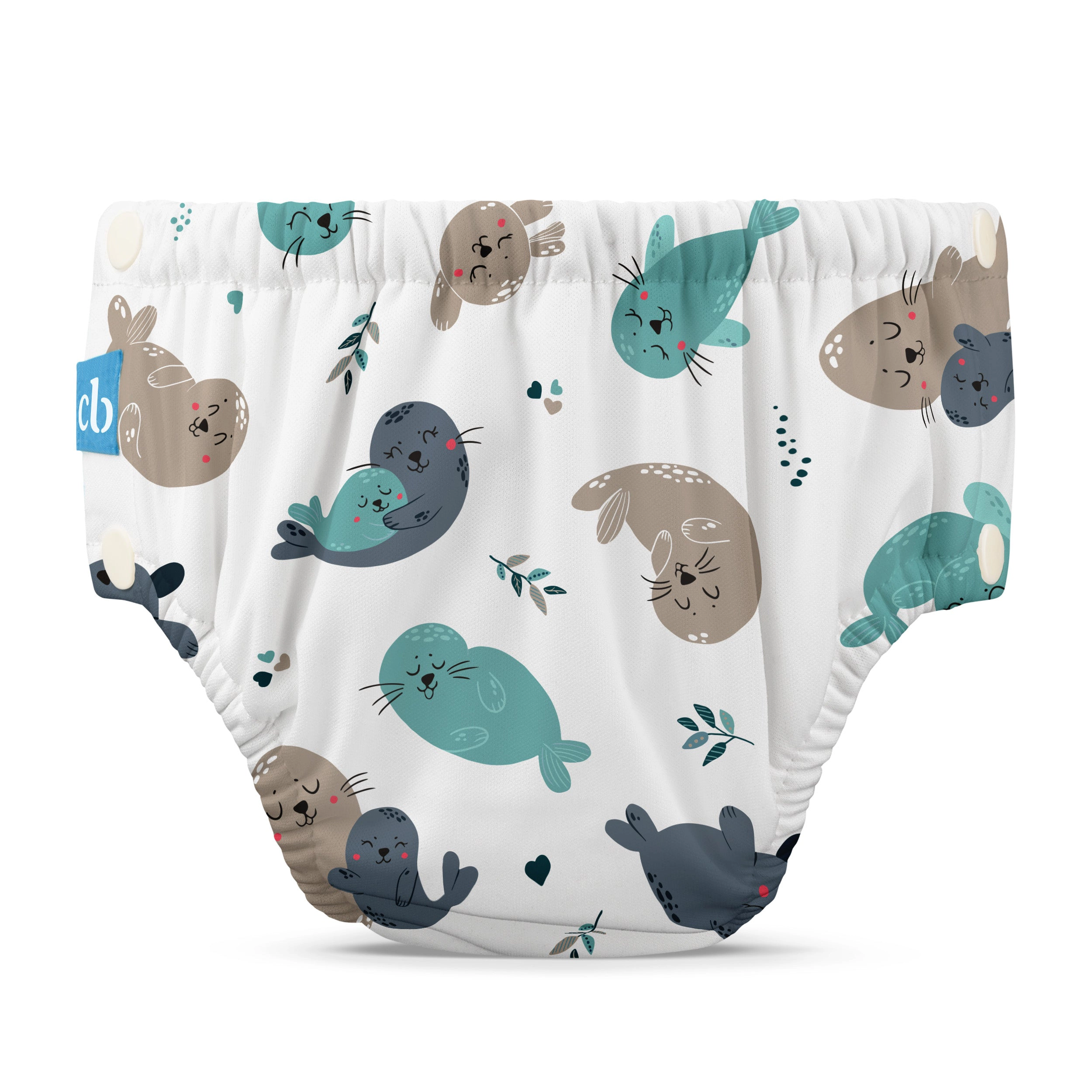 Charlie Banana Reusable Swim Diaper - Medium Snaps, Seally