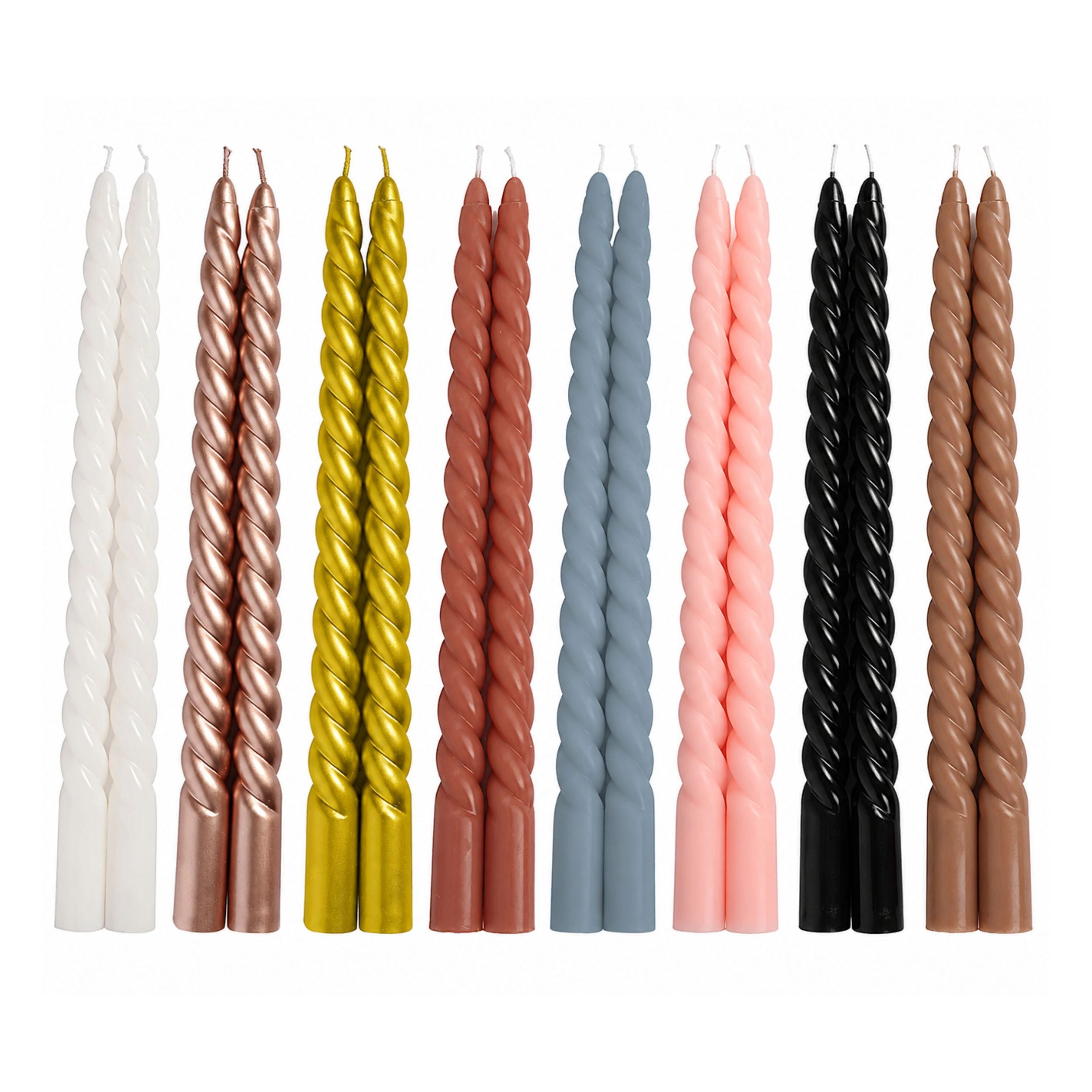 Home Collection 11.25 Inch Spiral Unscented Wax Taper Candles Pack of 12