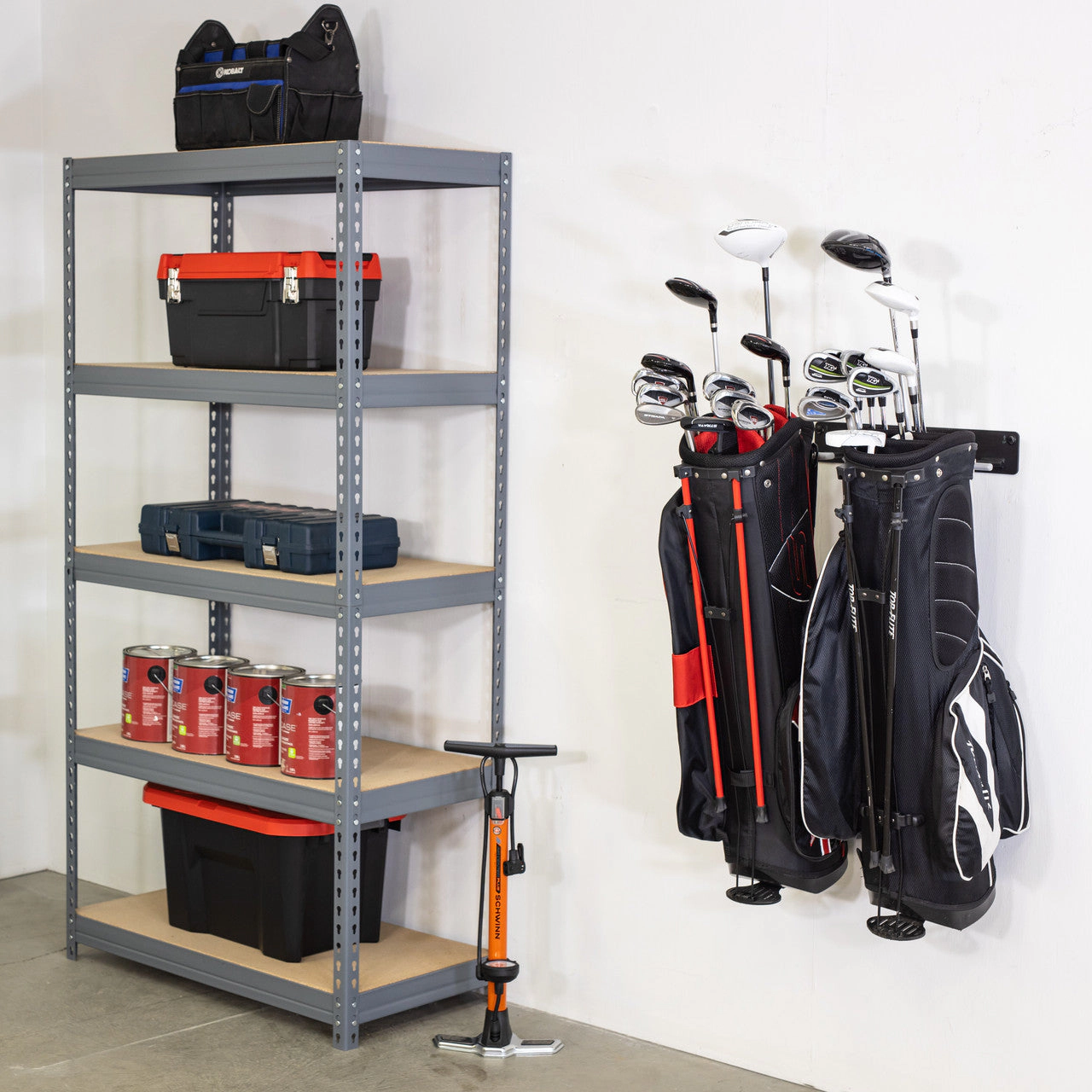 StoreYour Torrey Pines Golf Bag Storage Rack, Holds 2 Golf Bags