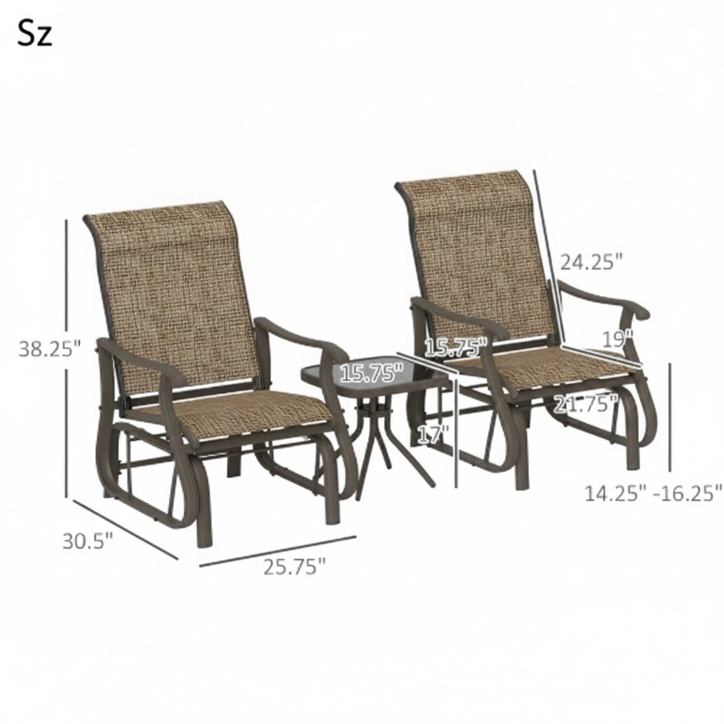 WOW PIONEER Compact Durable Patio Furniture Set for Balcony Garden Backyard Porch Comfortable Seating Casual Dining