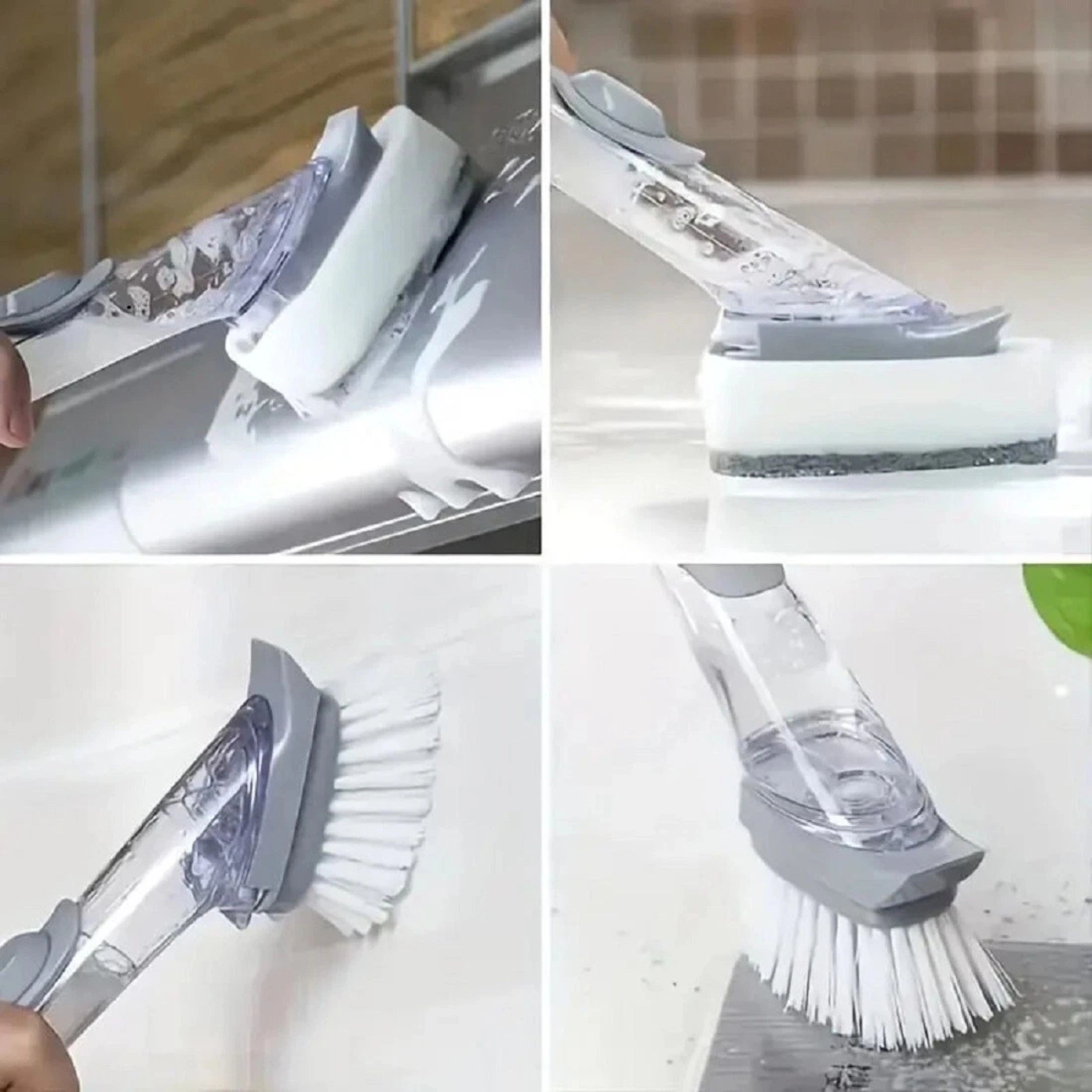 Home Collection 2-in-1 Soap Dispensing Dish Brush with Refill Heads