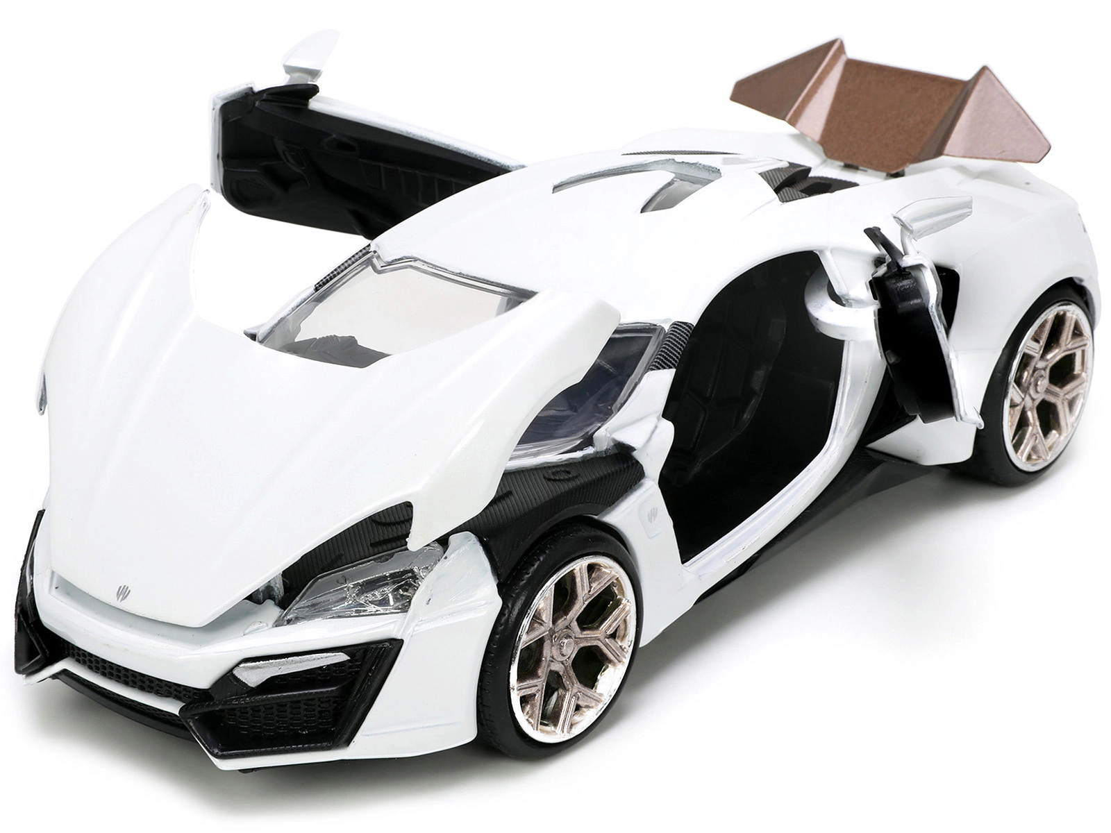 Jada Lykan Hypersport White with Bronze Metallic Rear Spoiler "HKS" "Hyper-Spec" Series 1/24 Diecast Model Car by Jada