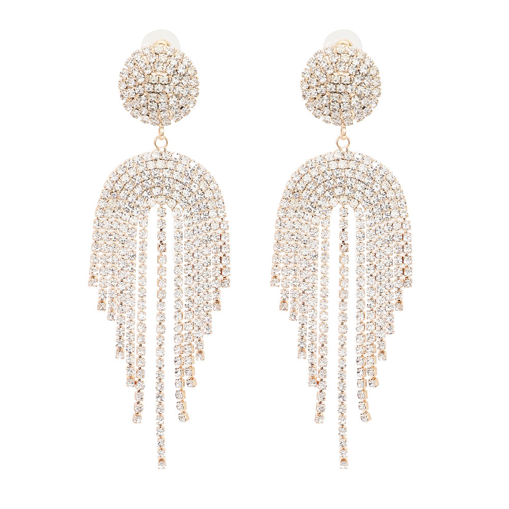 SOHI Women's Silver Bling Cluster Drop Earrings