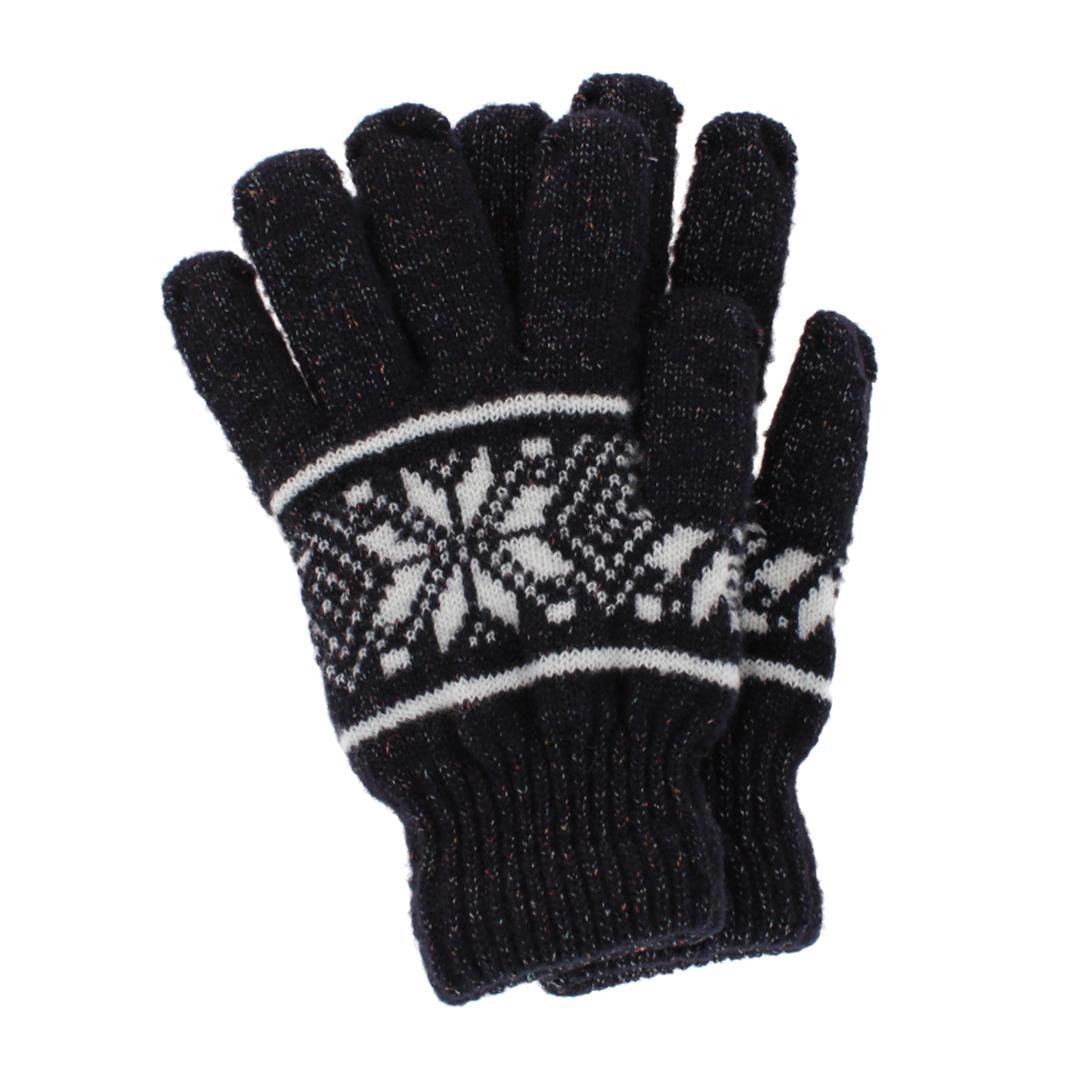 CTM® Men's Snowflake Pattern Knit Winter Gloves