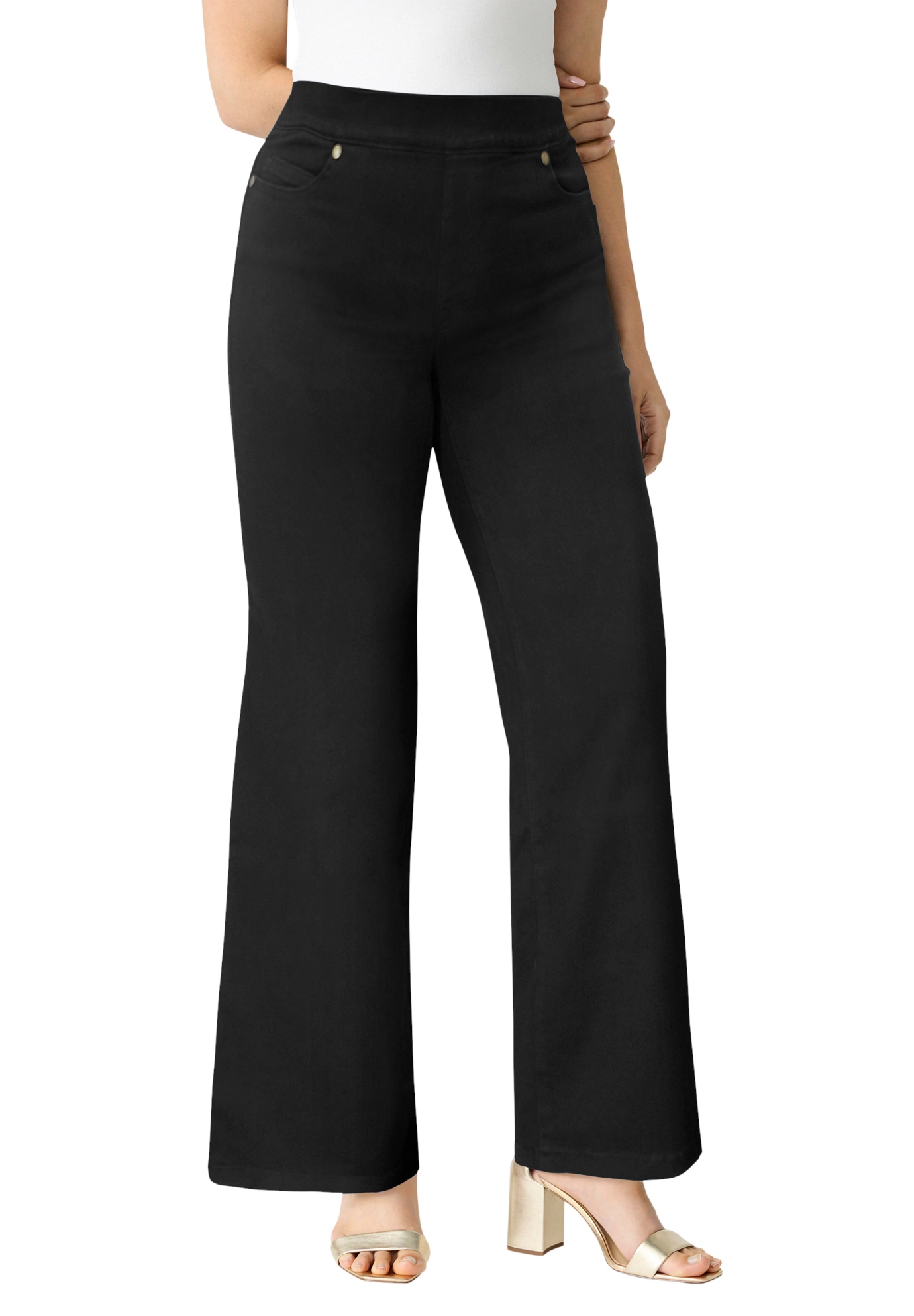 Roaman's Women's Plus 360° Stretch Wide Leg Jean