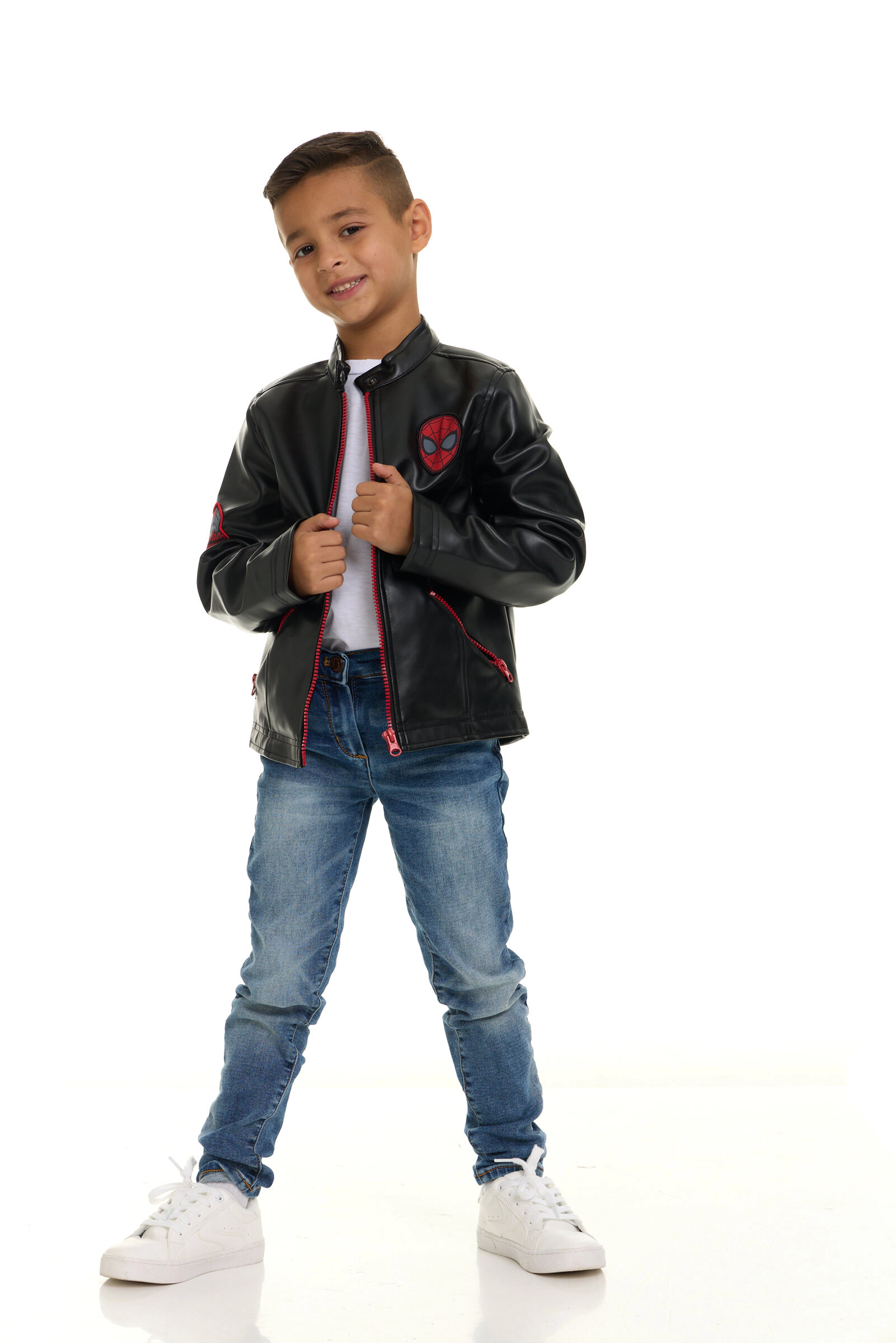 Marvel Spider-Man Boys' Zip-Up Leather Jacket