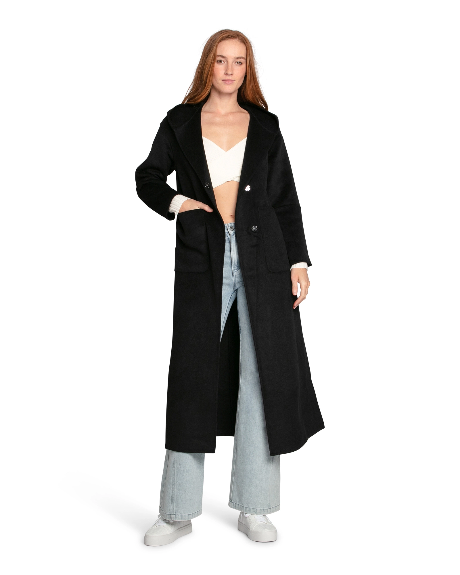 Belle & Bloom Womens Walk My Way Wool Blend Oversized Maxi Coat