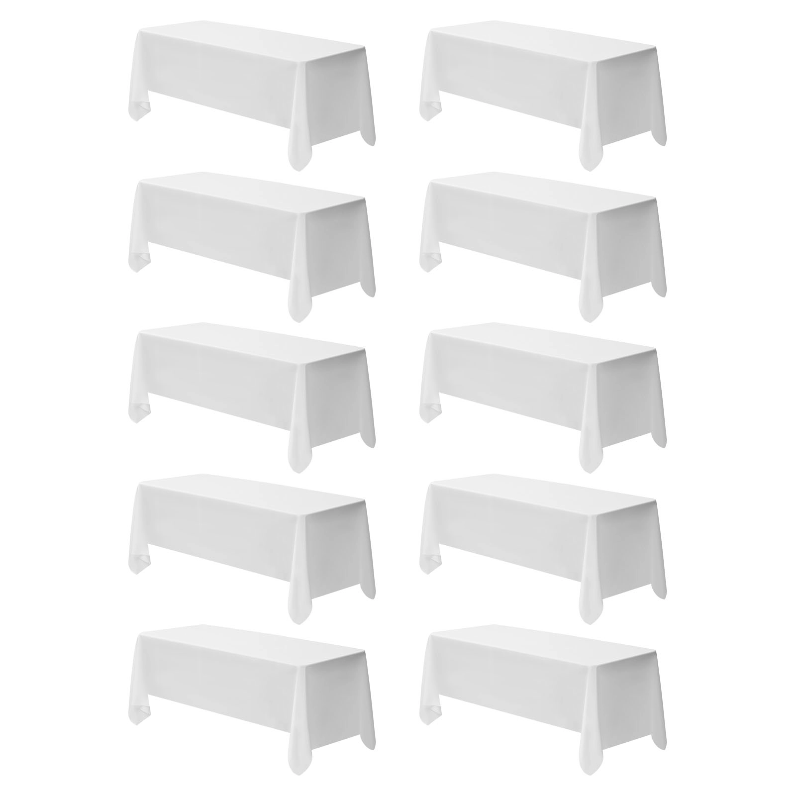 HONGGE White Tablecloths for Rectangle Tables Reusable and Machine Washable Table Clothes Wrinkle-Resistant Polyester