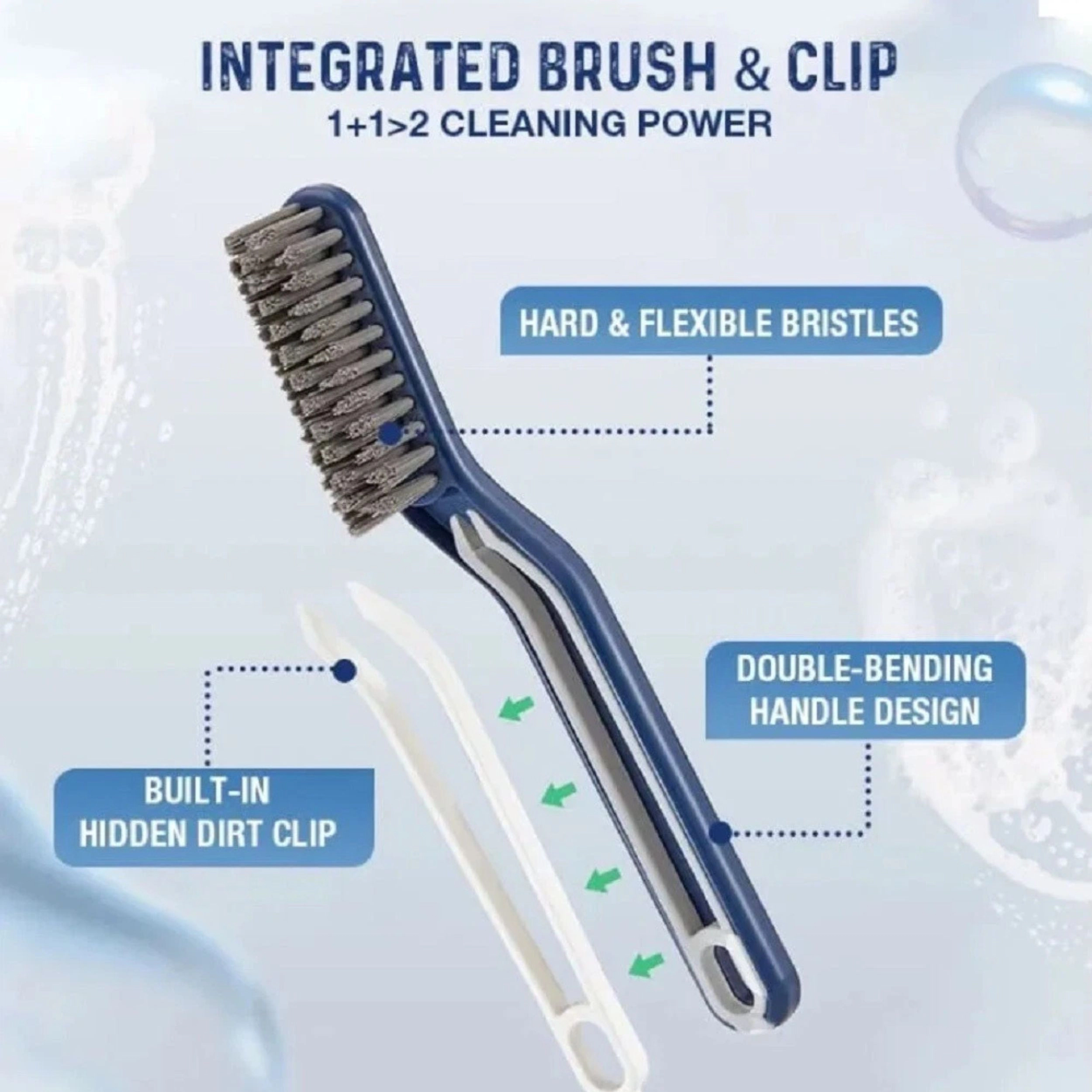 Home Collection 2-in-1 Floor Seam Corner Brush Gap Cleaner Grout Cleaning Tool