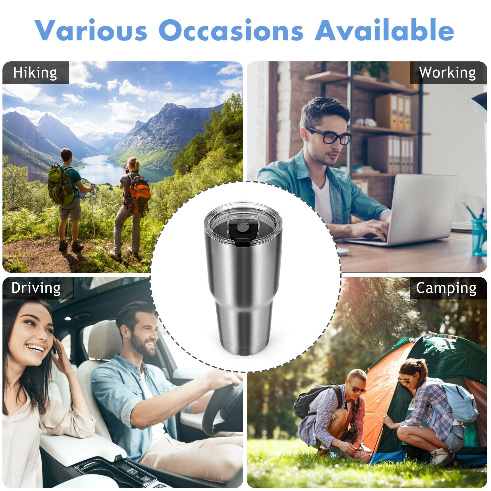 LJG 30oz Stainless Steel Tumbler Cup Double Wall Vacuum Insulated Mug with Lid