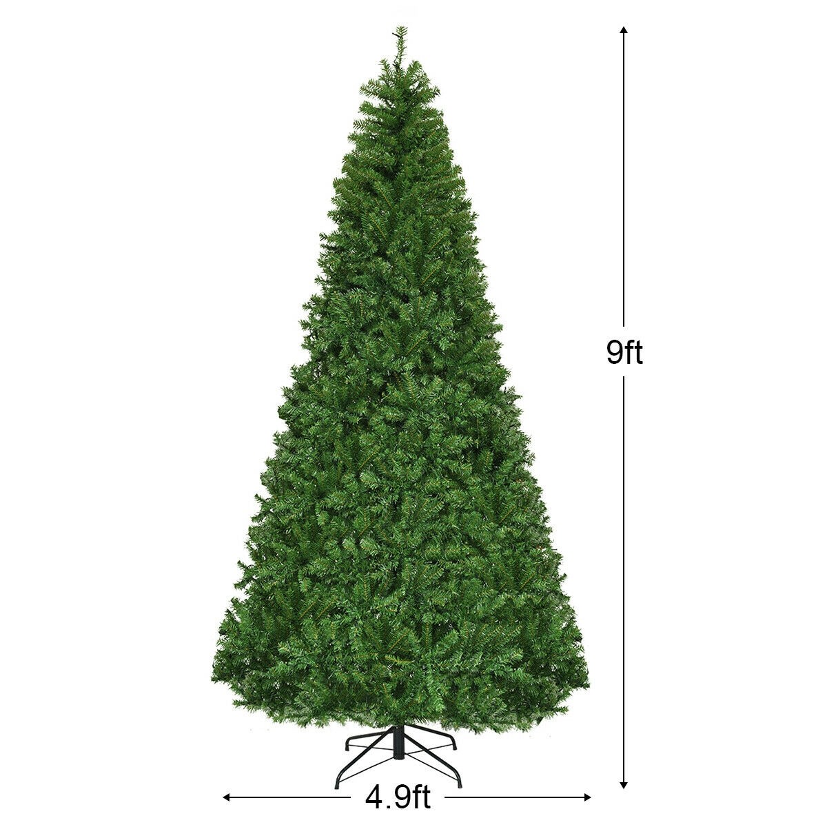 SUGIFT 9-ft Green Pre-Lit Hinged Artificial Christmas Tree with 1000 LED Lights 2944 Tips and 11 Patterns