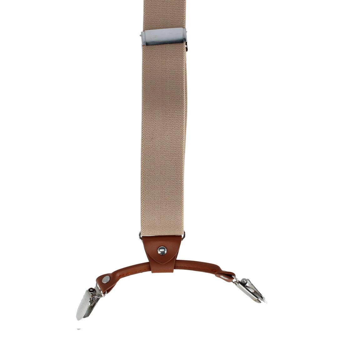 CTM® Men's Solid Color Elastic Y-Back Double Clip-End Suspender