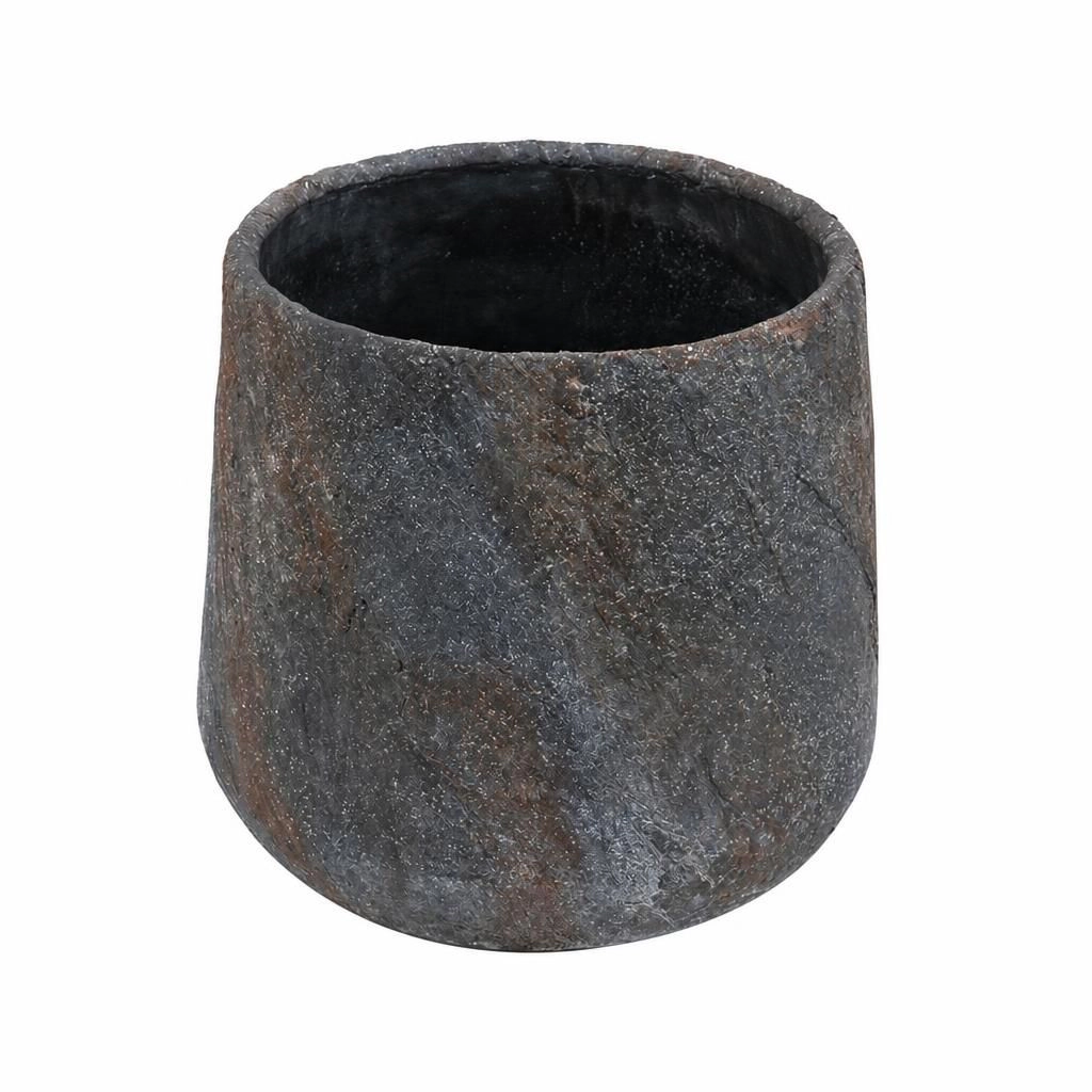WOW PIONEER Round Solid Cement Planter Pot for Flowers Herbs Trees Indoor Outdoor Patio Balcony