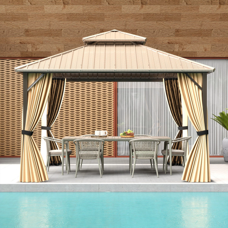Hivvago Hardtop Gazebo Outdoor Pergola for Patio Garden Deck Lawn Backyard Party Tent