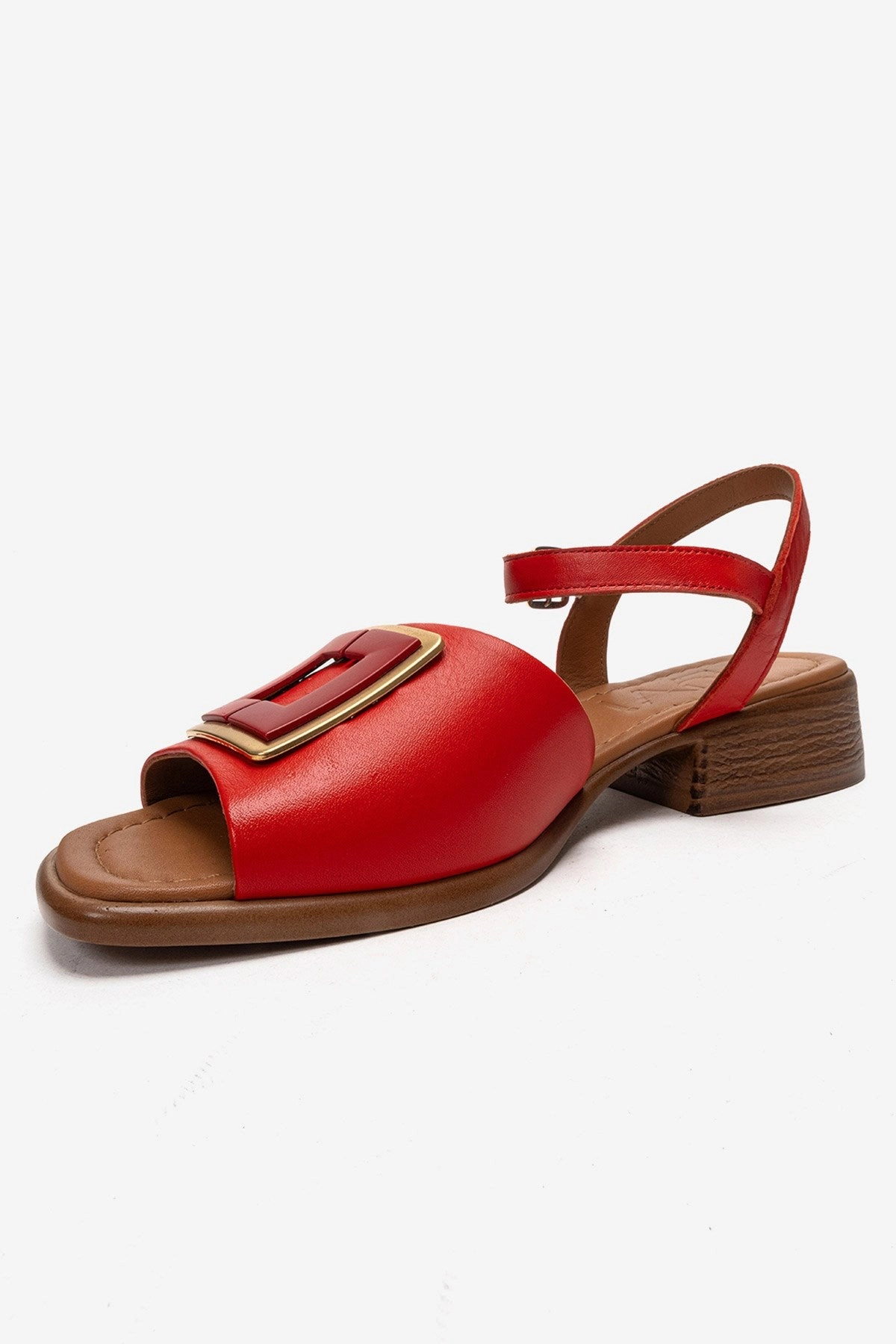 Forever & Always Womens Svelte Leather Buckle Sandal