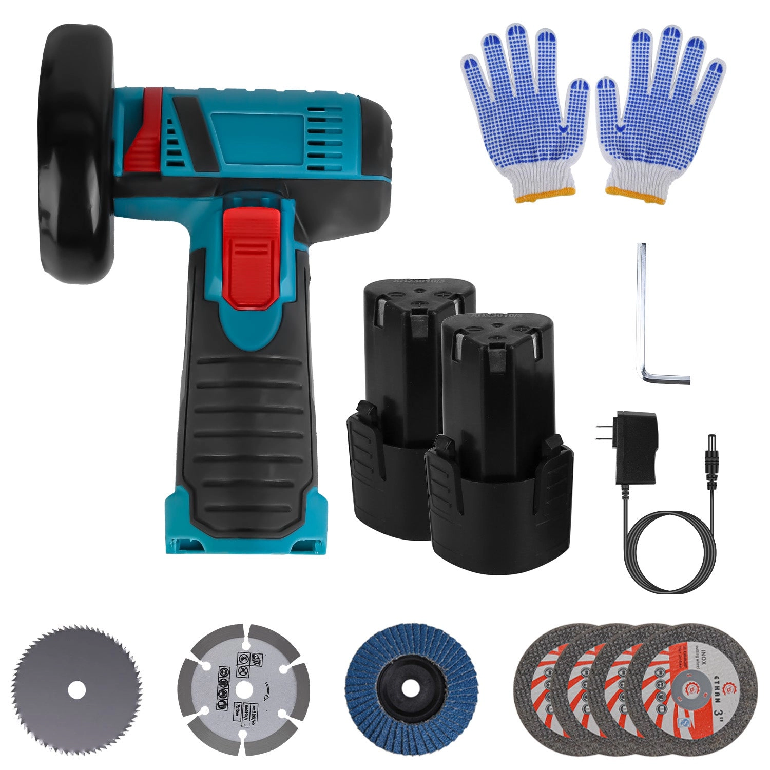 GBruno 12V Cordless Mini Angle Grinder With Batteries