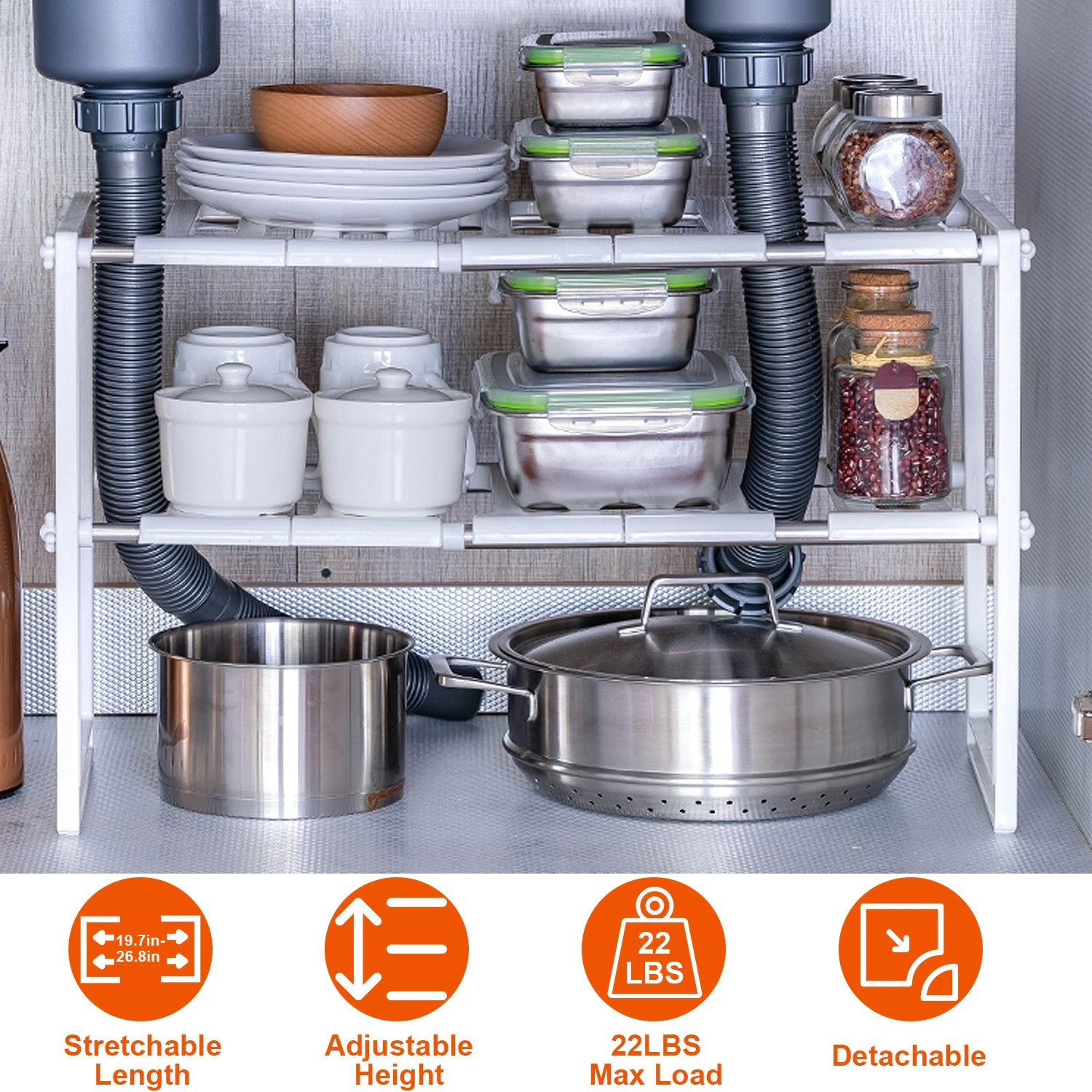 GBruno Extendable 2-Tier Under Sink Organizer