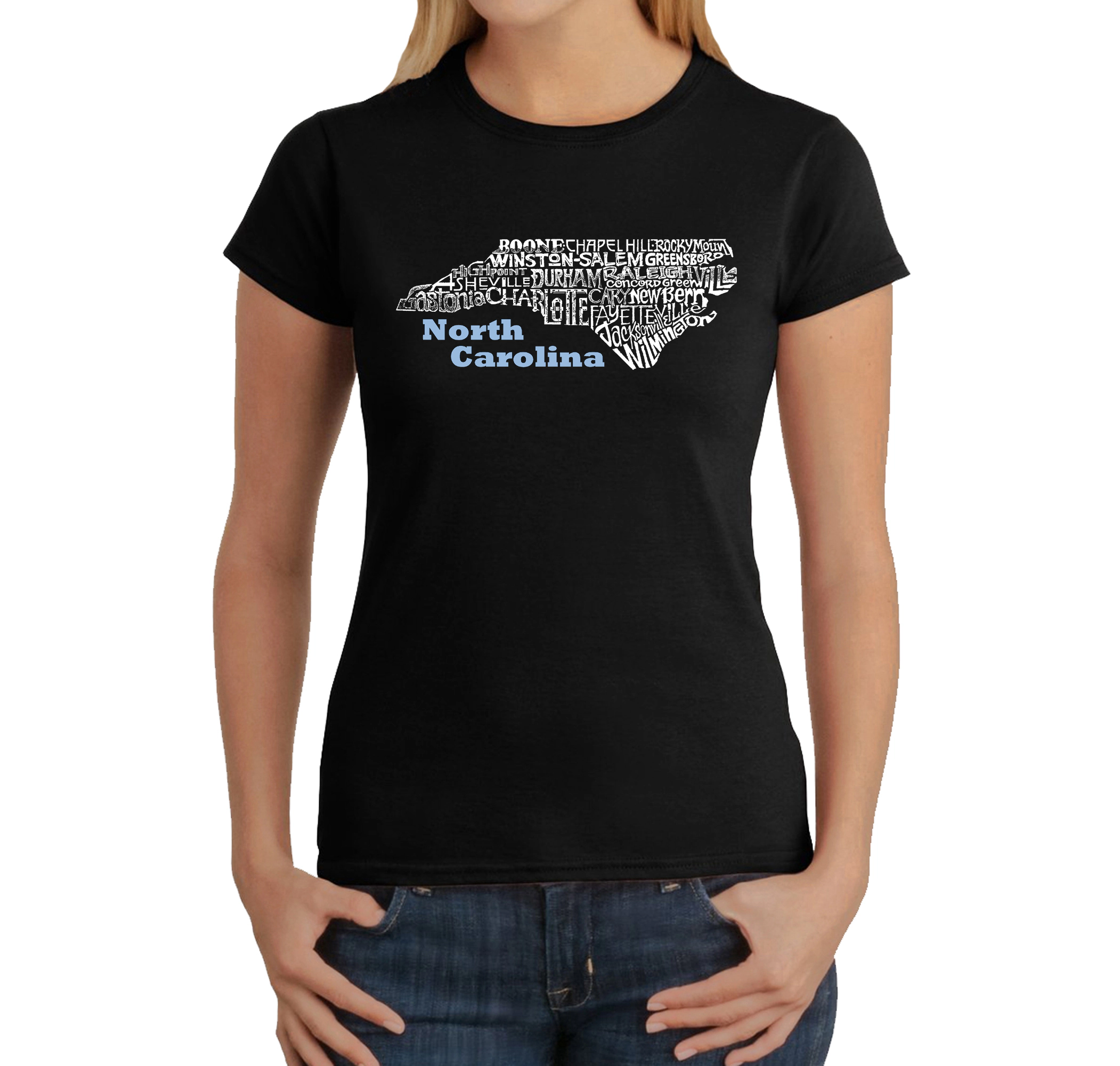 LA Pop Art Women's Word T-Shirt - North Carolina