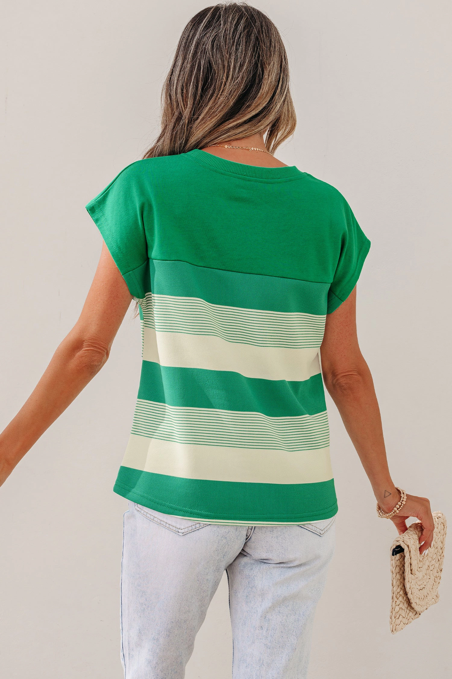 Threaded Pear Galilea Cap Sleeve T Shirt