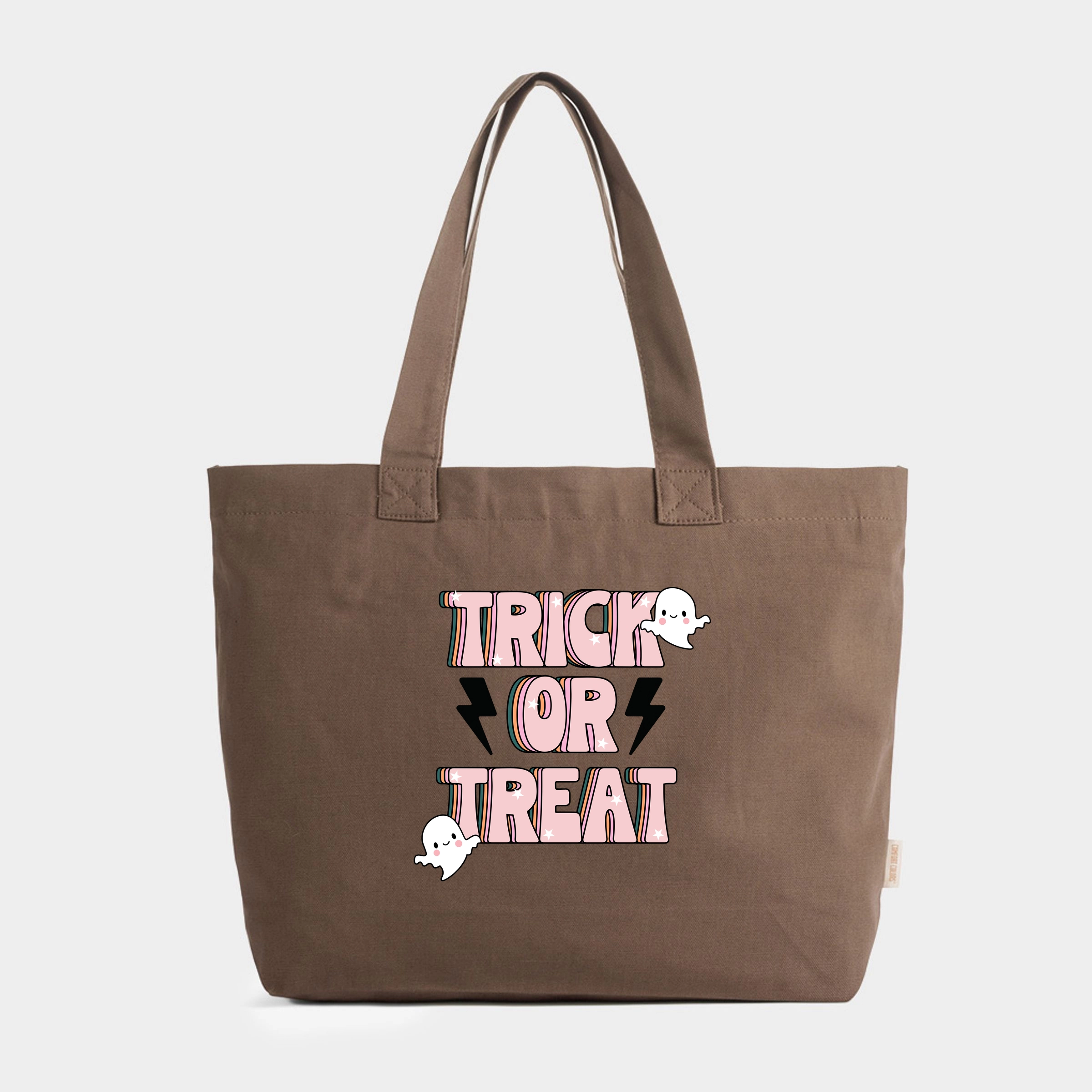 Simply Sage Market - Zippered Canvas Tote Trick Or Treat Lightning Bolt
