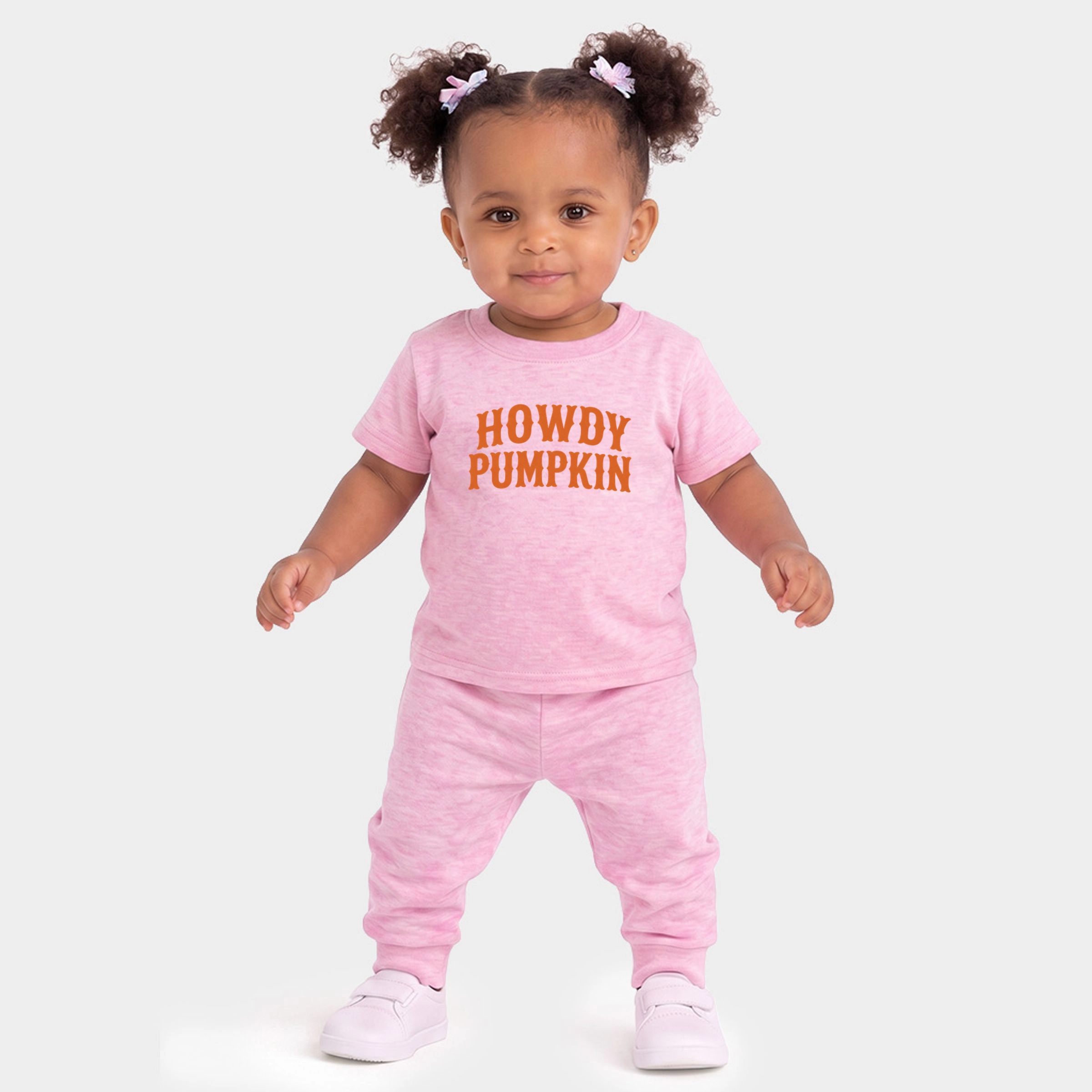 The Juniper Shop - Infant Jogger Pant Crew Set Howdy Pumpkin Western