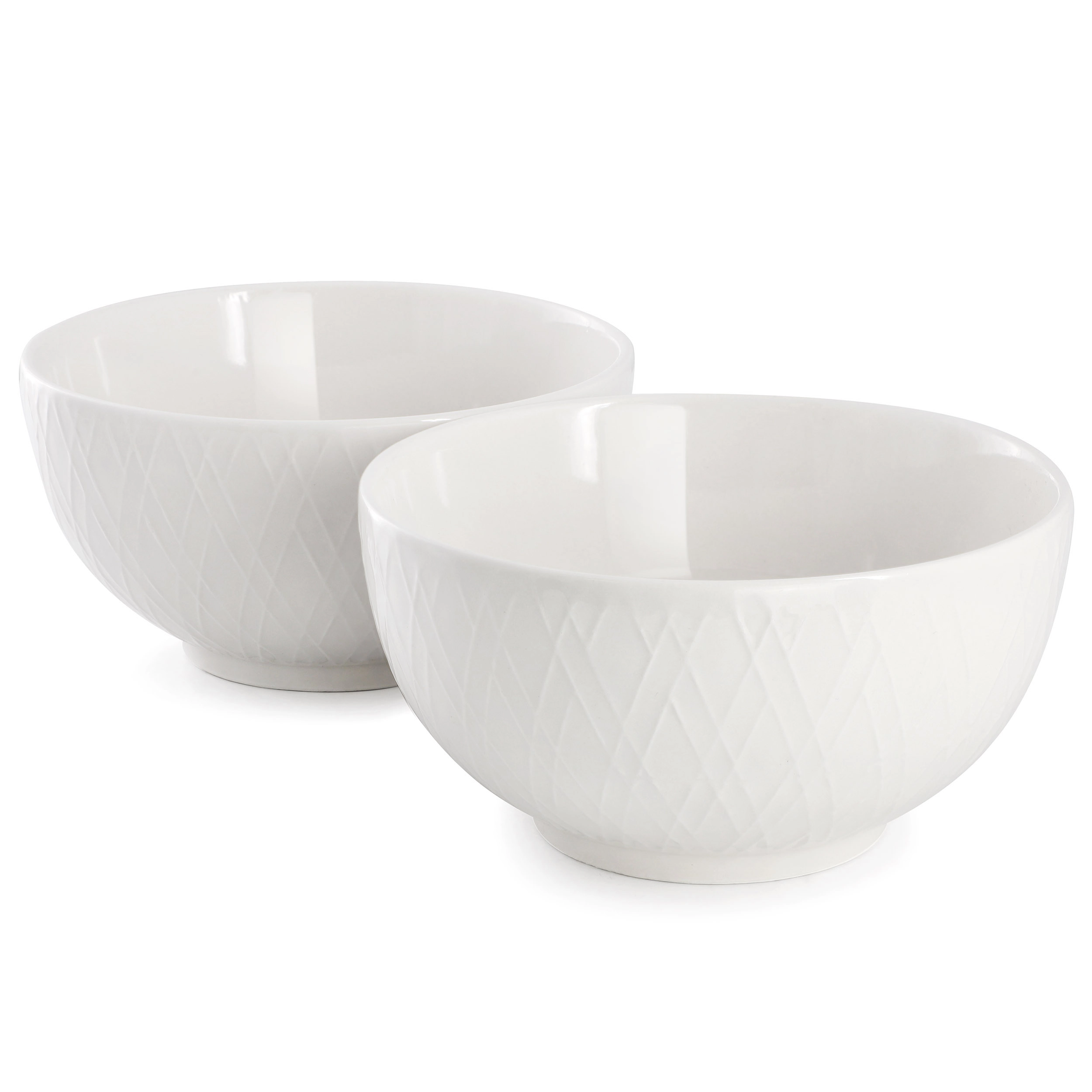 Gibson Home Great Essentials 2 Piece Fine Ceramic 6in Cereal Bowl Set in White