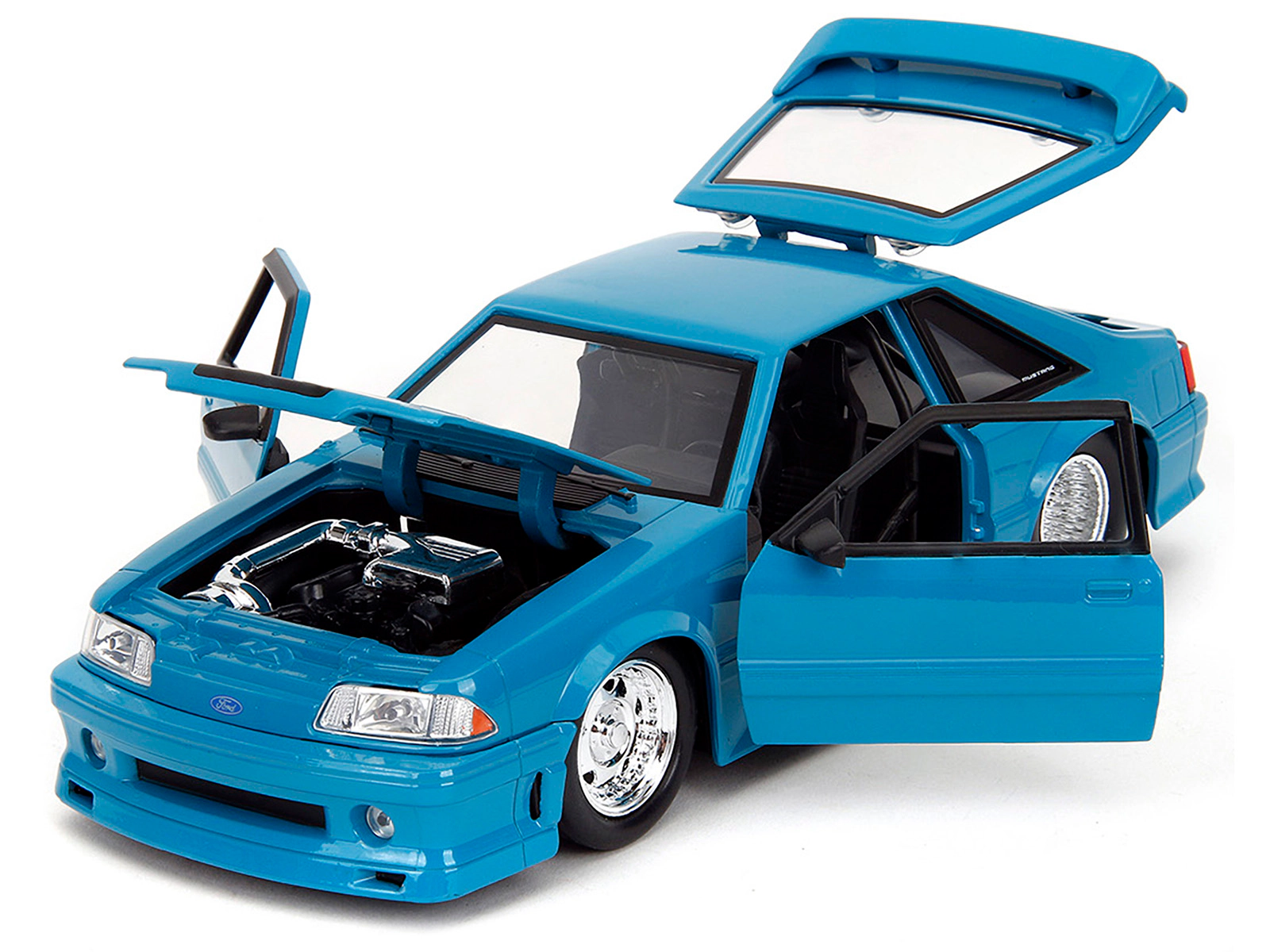 Jada 1989 Ford Mustang GT Blue with Black Hood Stripes "Fast & Furious" Series 1/24 Diecast Model Car by Jada