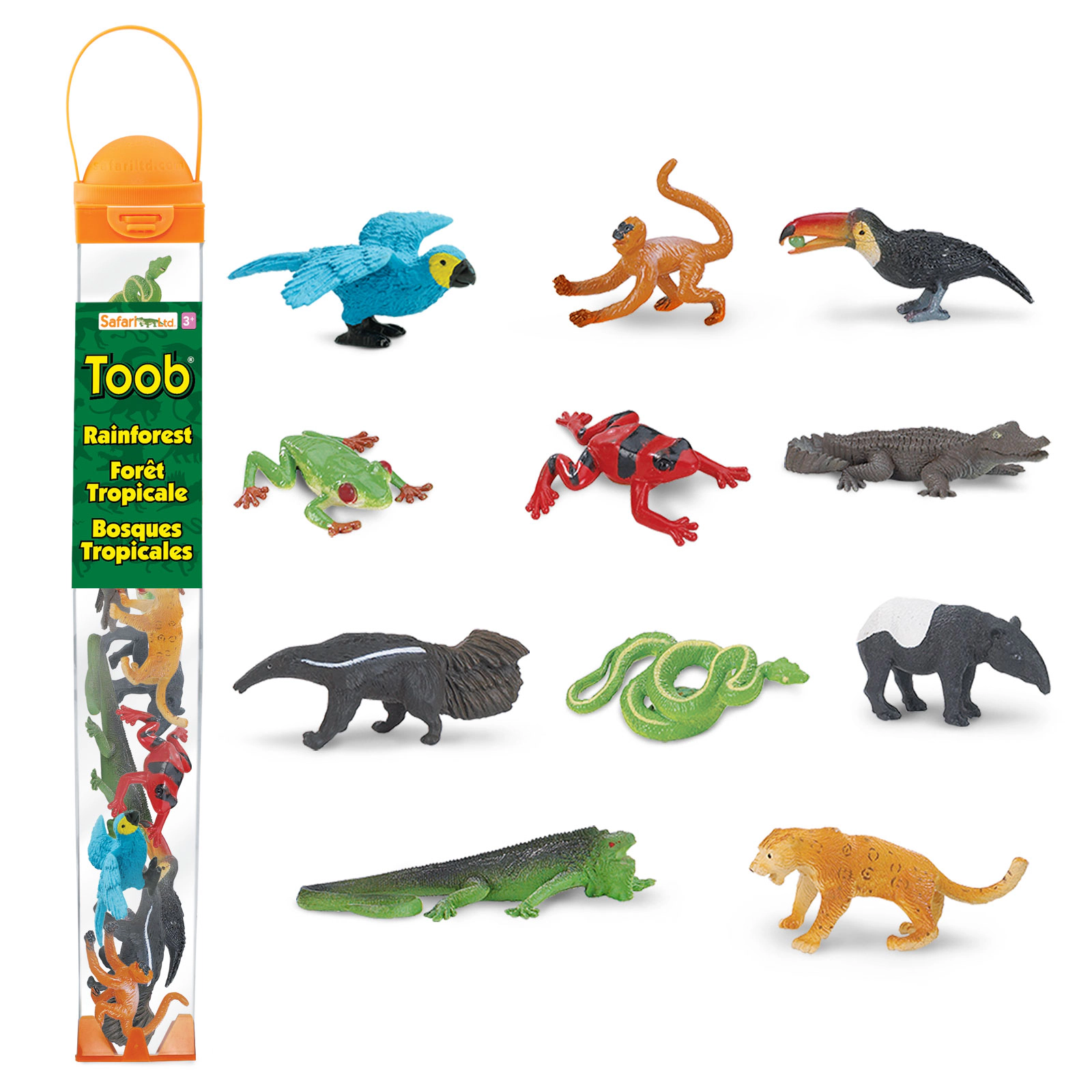Safari Ltd. - Rainforest Animals TOOB - contains 11 Mini Figurines