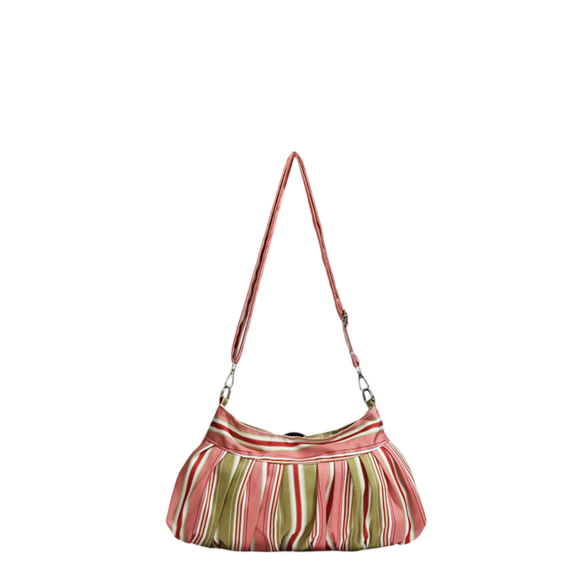 Alilang Women's Striped Shoulder Bag for Women, Slouchy Underarm Purse with Adjustable Strap