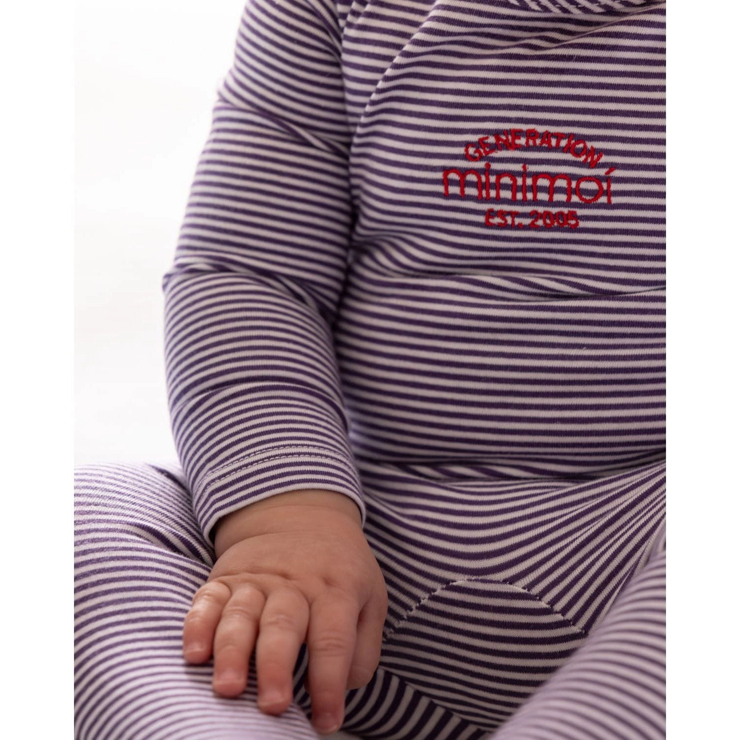 MeMoi Baby and Toddler "Generation MiniMoi" Stretchy Mini-Striped Cotton-Rich Footie