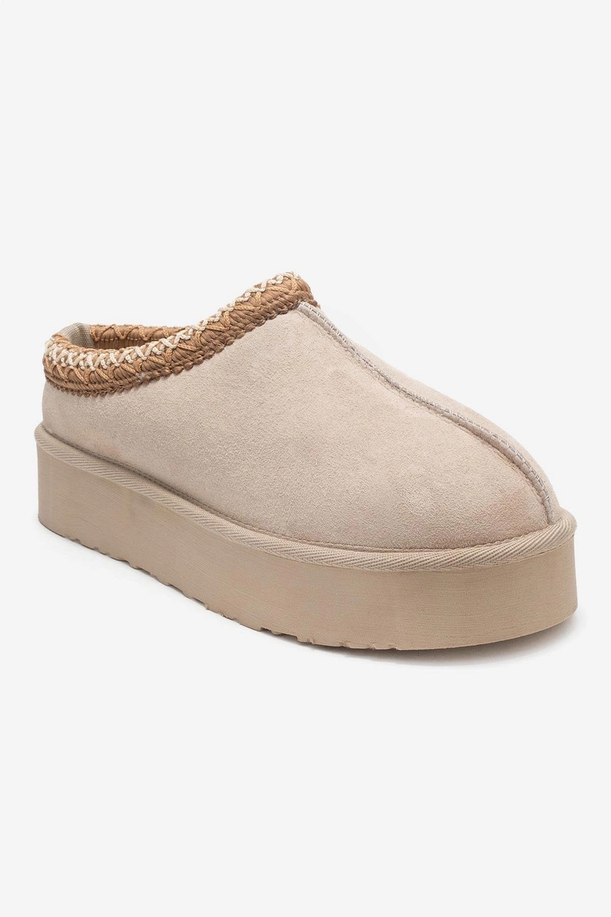 Forever & Always Womens Avelia Leather Winter Slippers