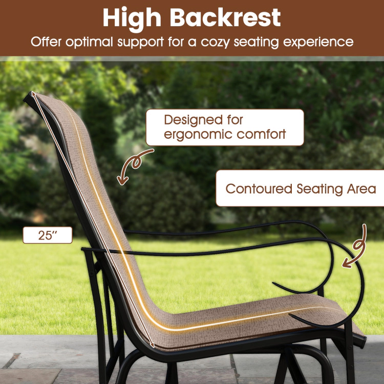 Hivvago 2-Person Outdoor Glider Bench With High Backrest