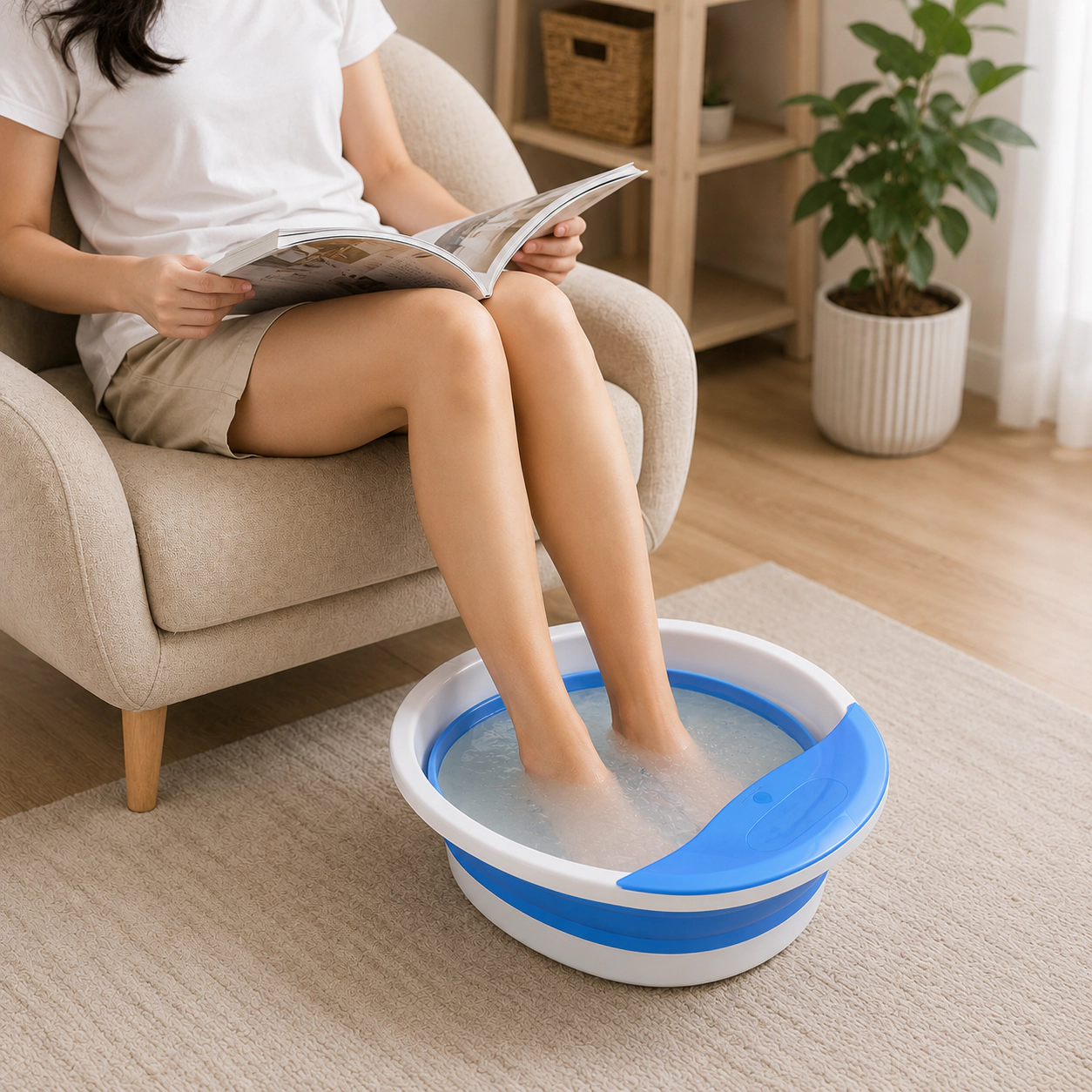 Pursonic Unisex Relaxation & Wellness Therapy Bundle with Electric Heating Pad & Collapsible Footbath Spa Massager