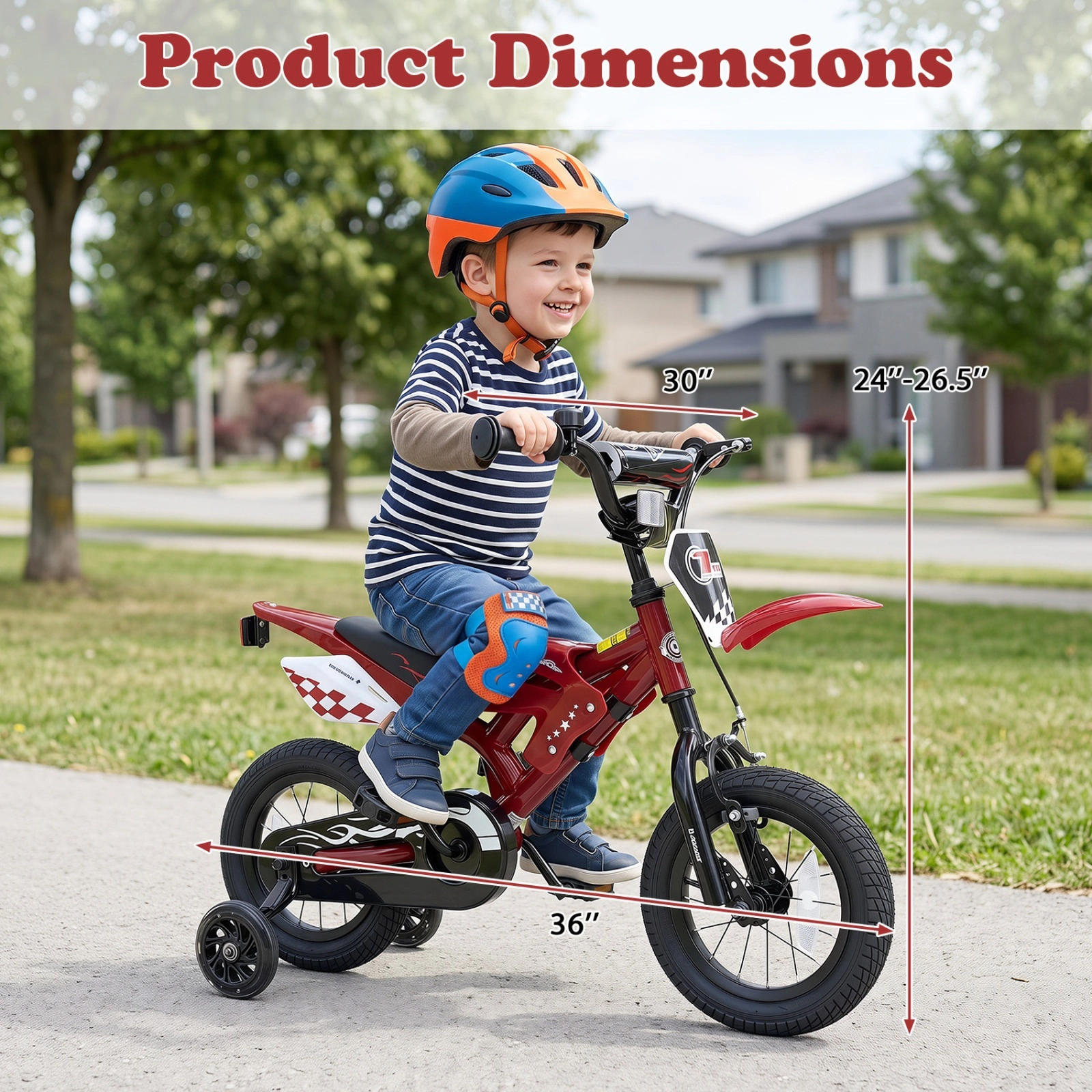 12-in Kids Bike with Hand Brake Rear Coaster Brake and Training Wheels for Ages 3-4 Inseam 16-in to 17-in Kids Bicycle