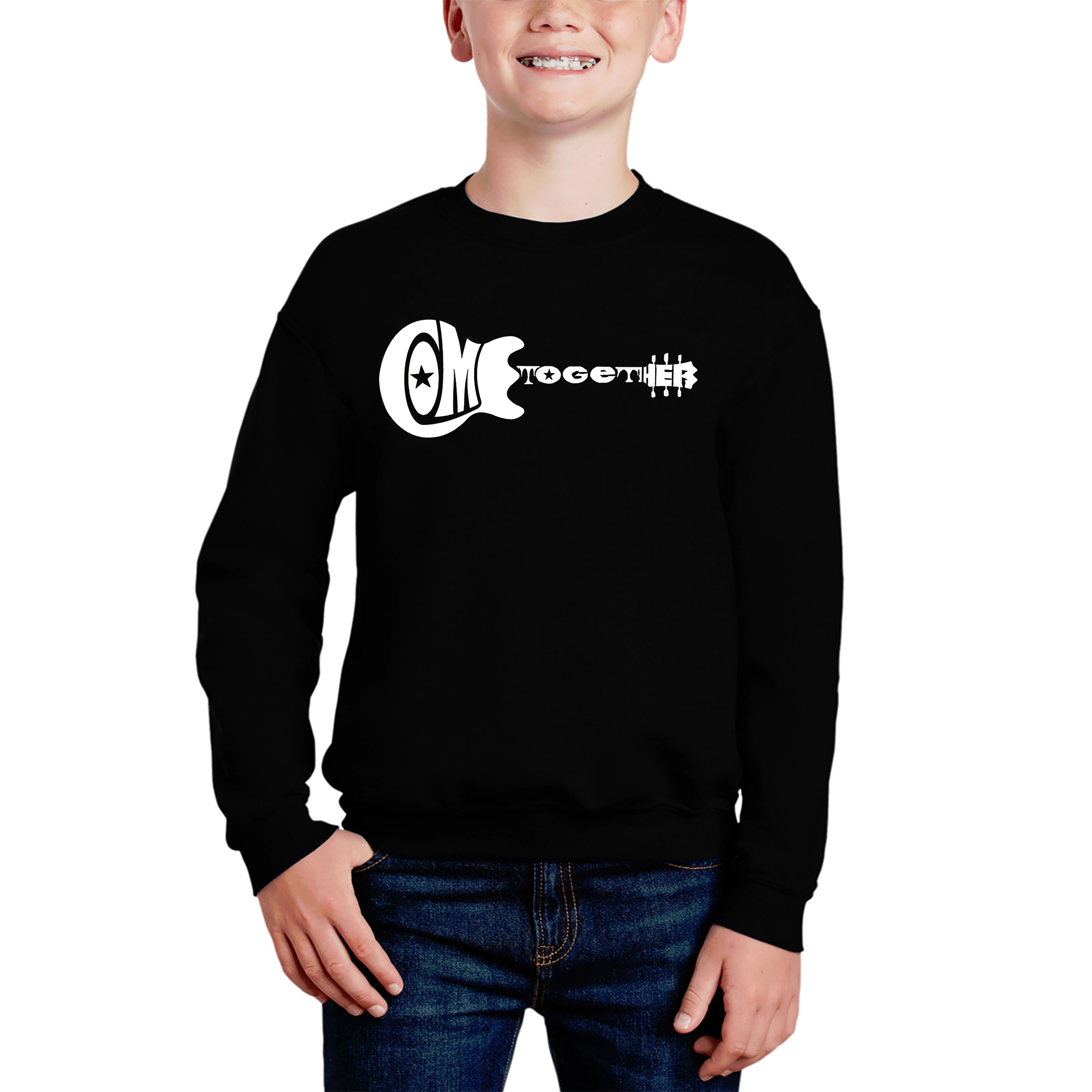 LA Pop Art Boy's Word Sweatshirt - Come Together