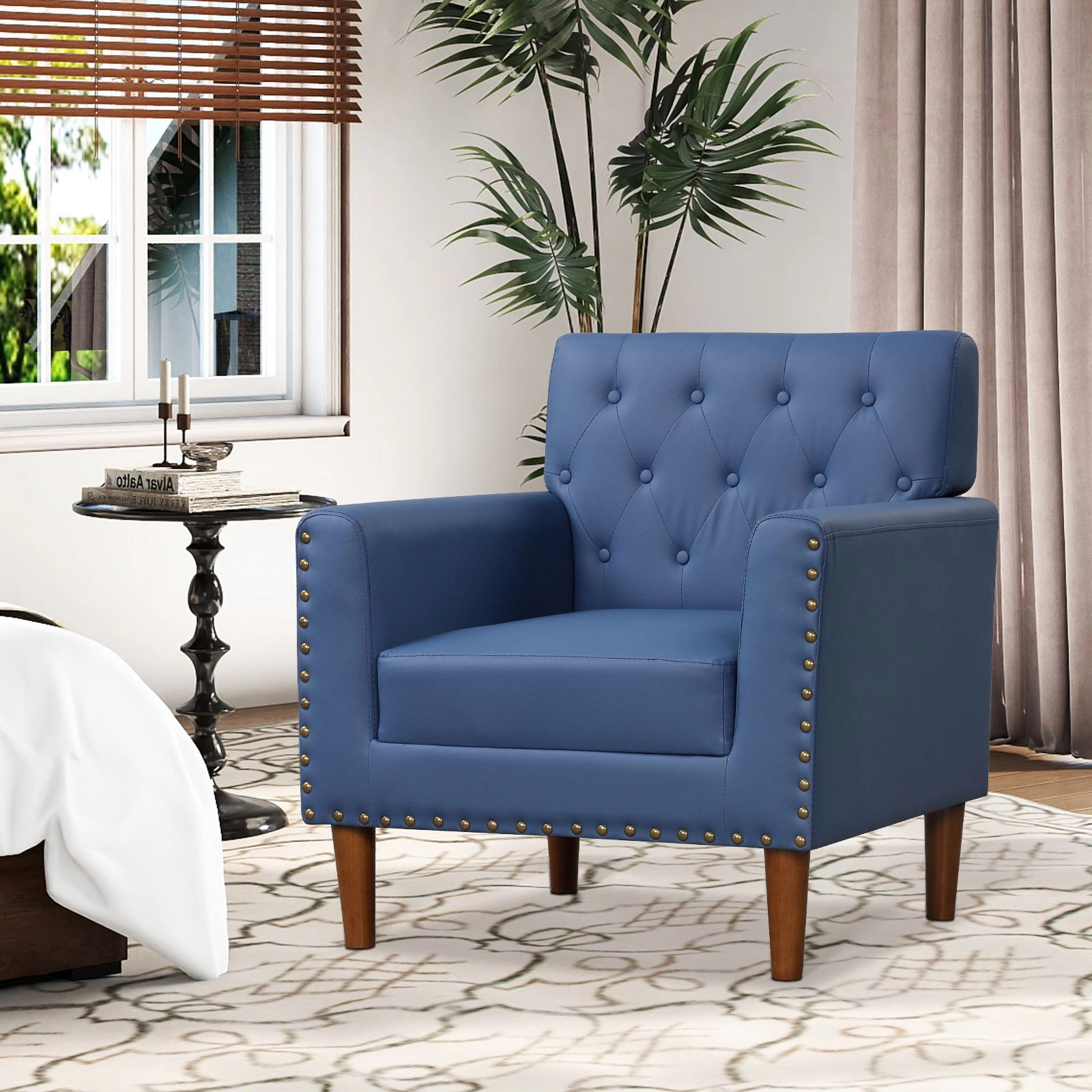 SlickBlue Unisex Modern Faux Leather Accent Chair