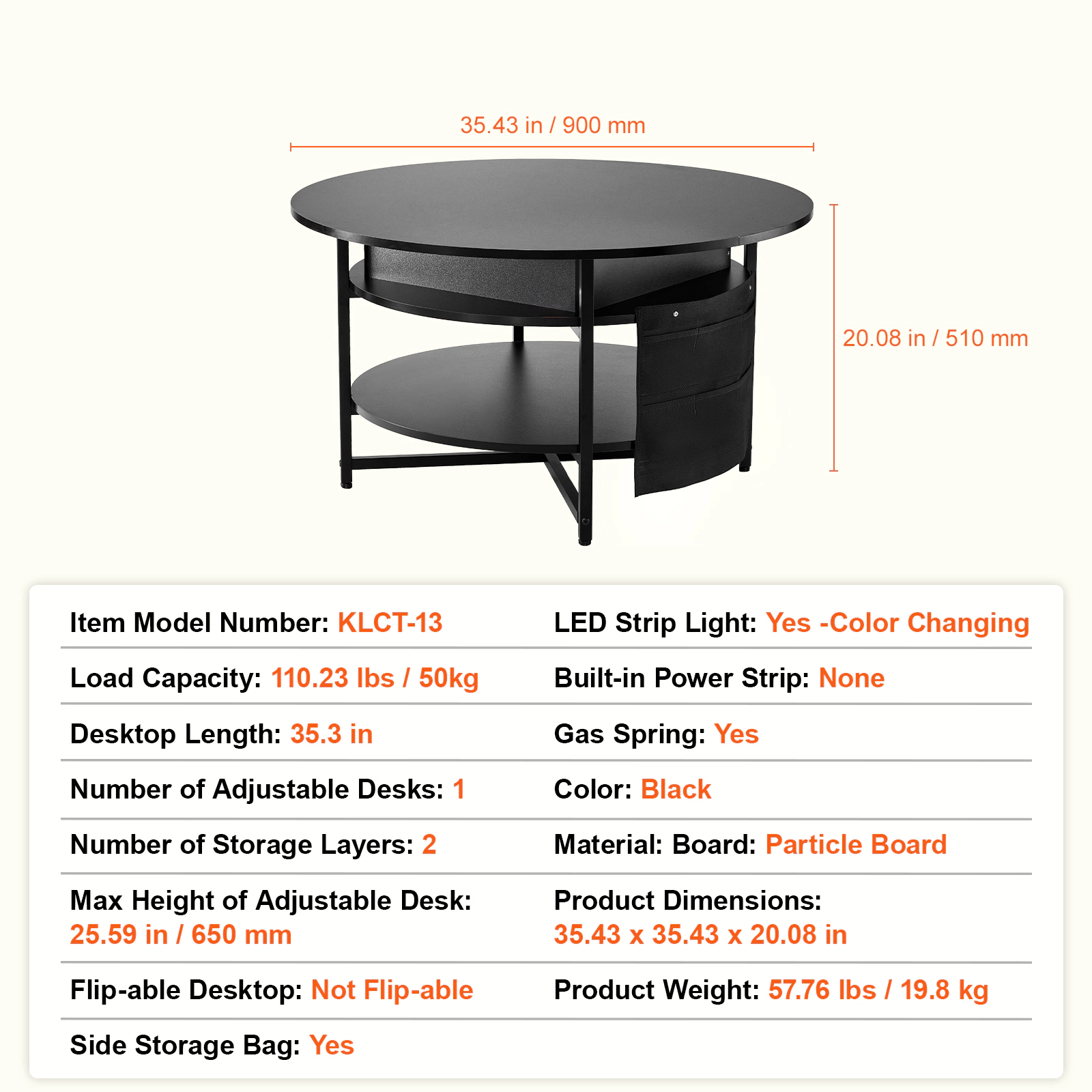 HONGGE Lift Top Coffee Table Coffee Table with Storage Coffee Table for Living Room