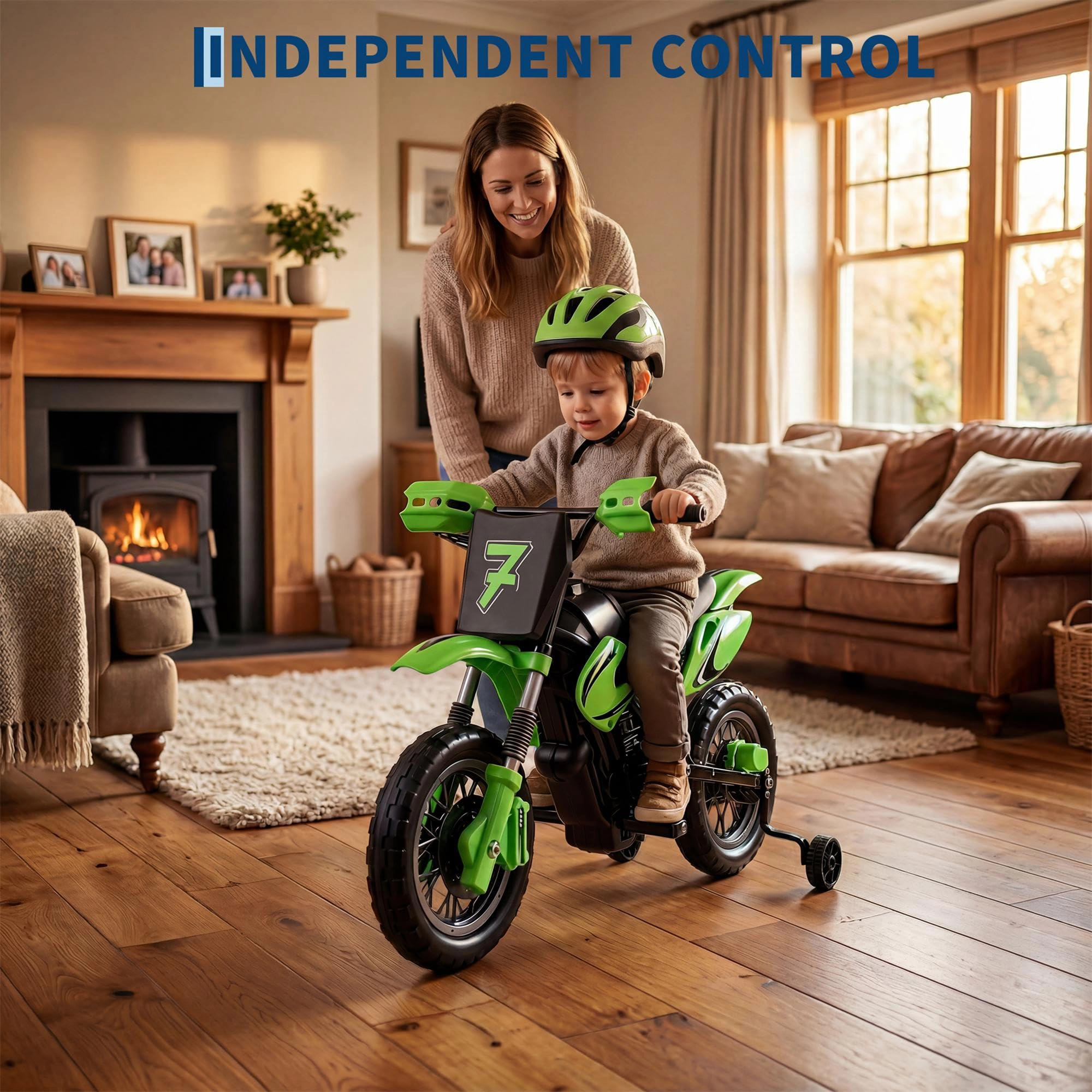 12V Kids Ride On Motorcycle with Dual Motors, 3-Wheel Electric Bike Lights & Sounds for Boys Girls