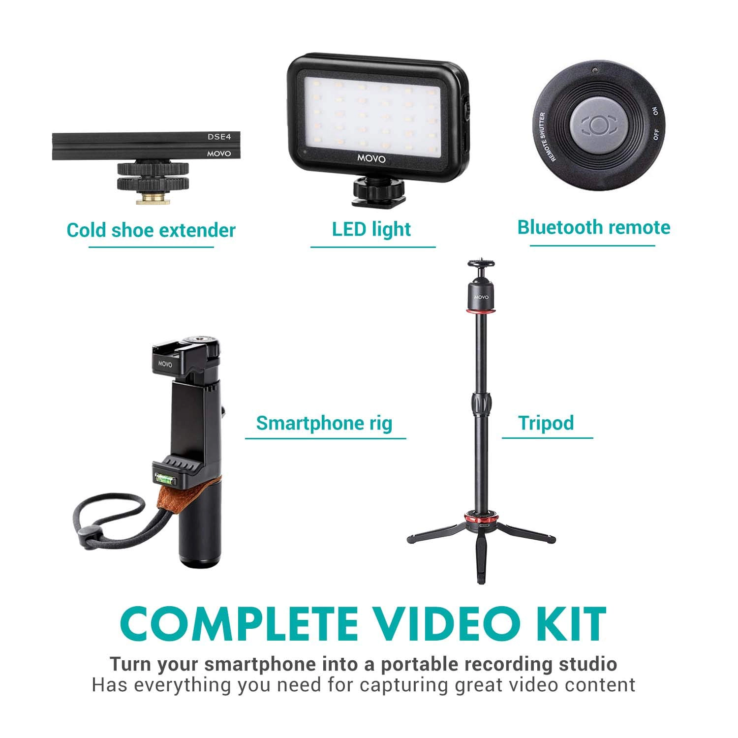 Movo V8 Huge Vlogging Kit for iPhone with Tripod, Grip, Microphones, LED Lights, and Wireless Remote Vlog - YouTube