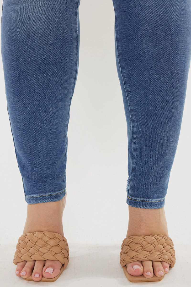 Kancan Women's Plus High Rise Super Skinny Jeans Storm