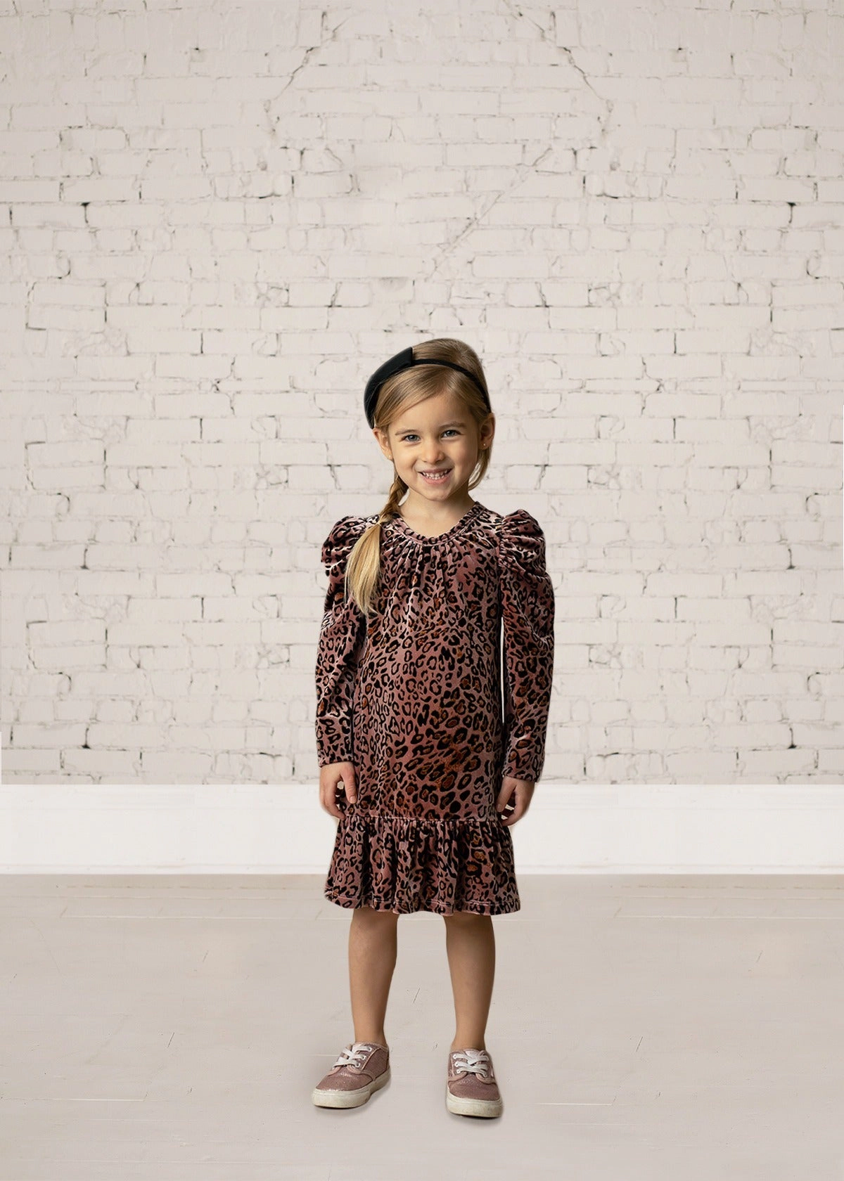 Isobella and Chloe Wild Thing Velvet Long Sleeve Dress