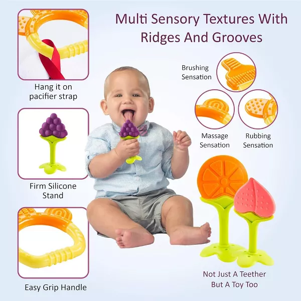 Sperric Teethers for Babies 0-6 Months - Newborn Infant Baby Chew Teething Toys Freezer Safe Silicone Teether