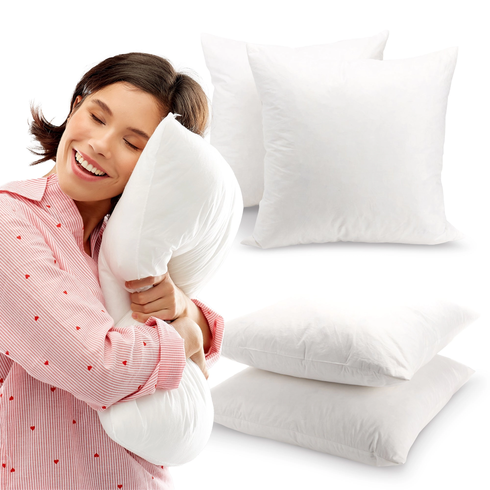 Cheer Collection Down and Feather Throw Pillow Insert 2 Pack