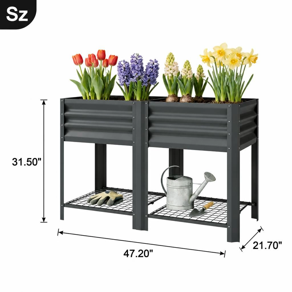 WOW PIONEER Large Steel Raised Planter Bed