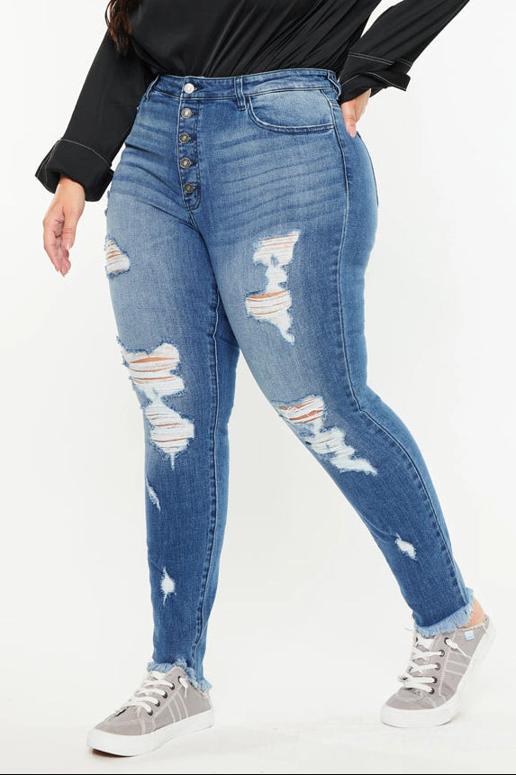 Kancan Women's Plus High Rise Super Skinny Jeans Lynn