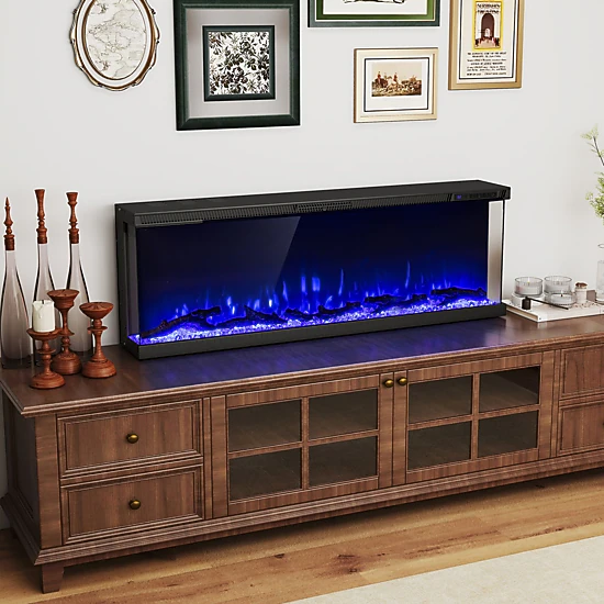 SlickBlue Wall Mounted Recessed Electric Fireplace Heater with LED Flame